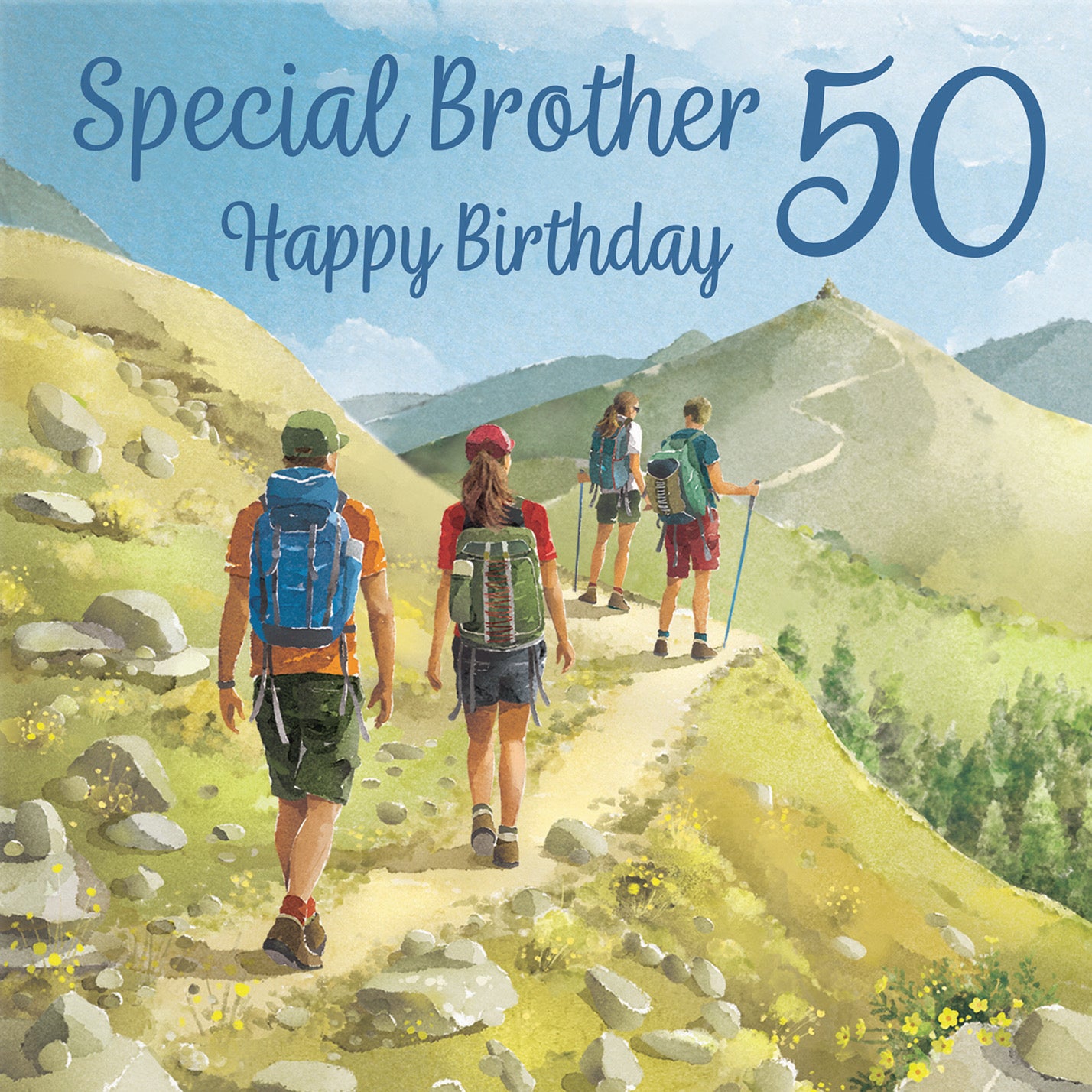 50th Brother Walking Birthday Card Milo's Gallery - Default Title (B0CR1T46BY)