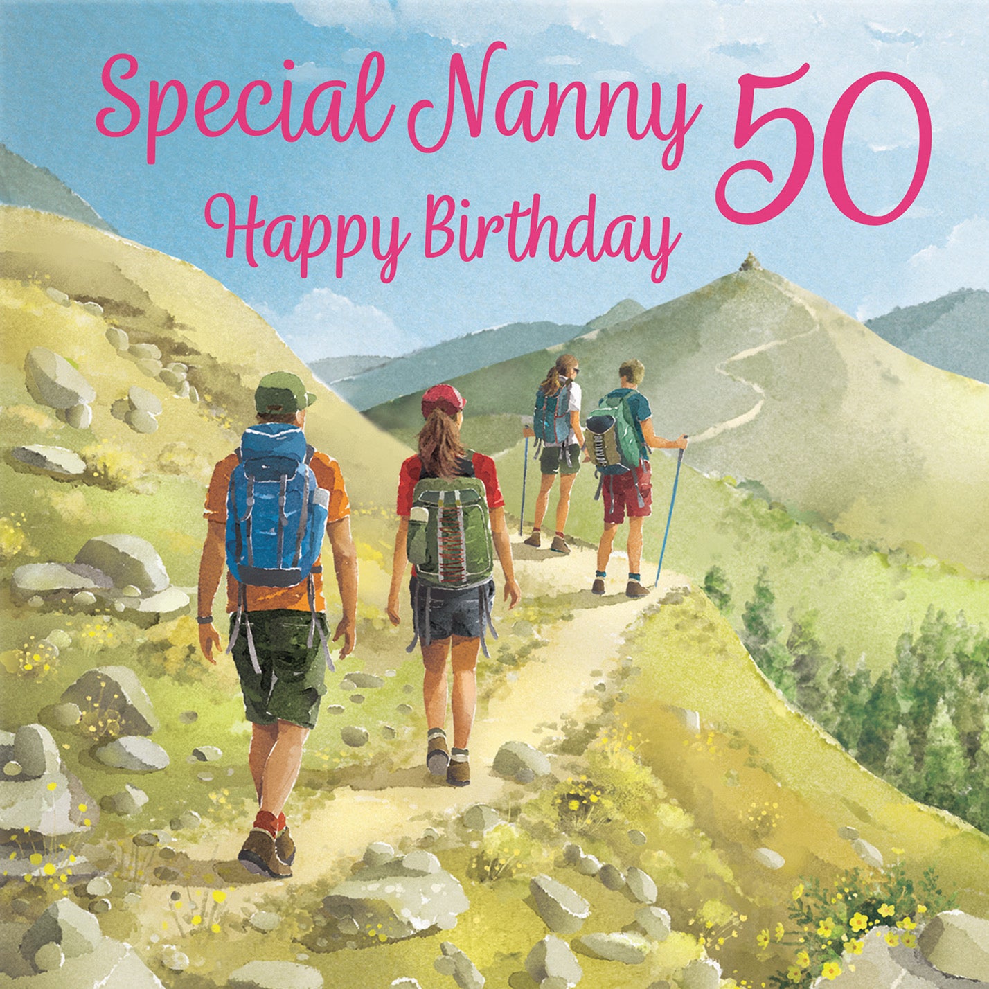 50th Nanny Walking Birthday Card Milo's Gallery - Default Title (B0CR1T4D5N)