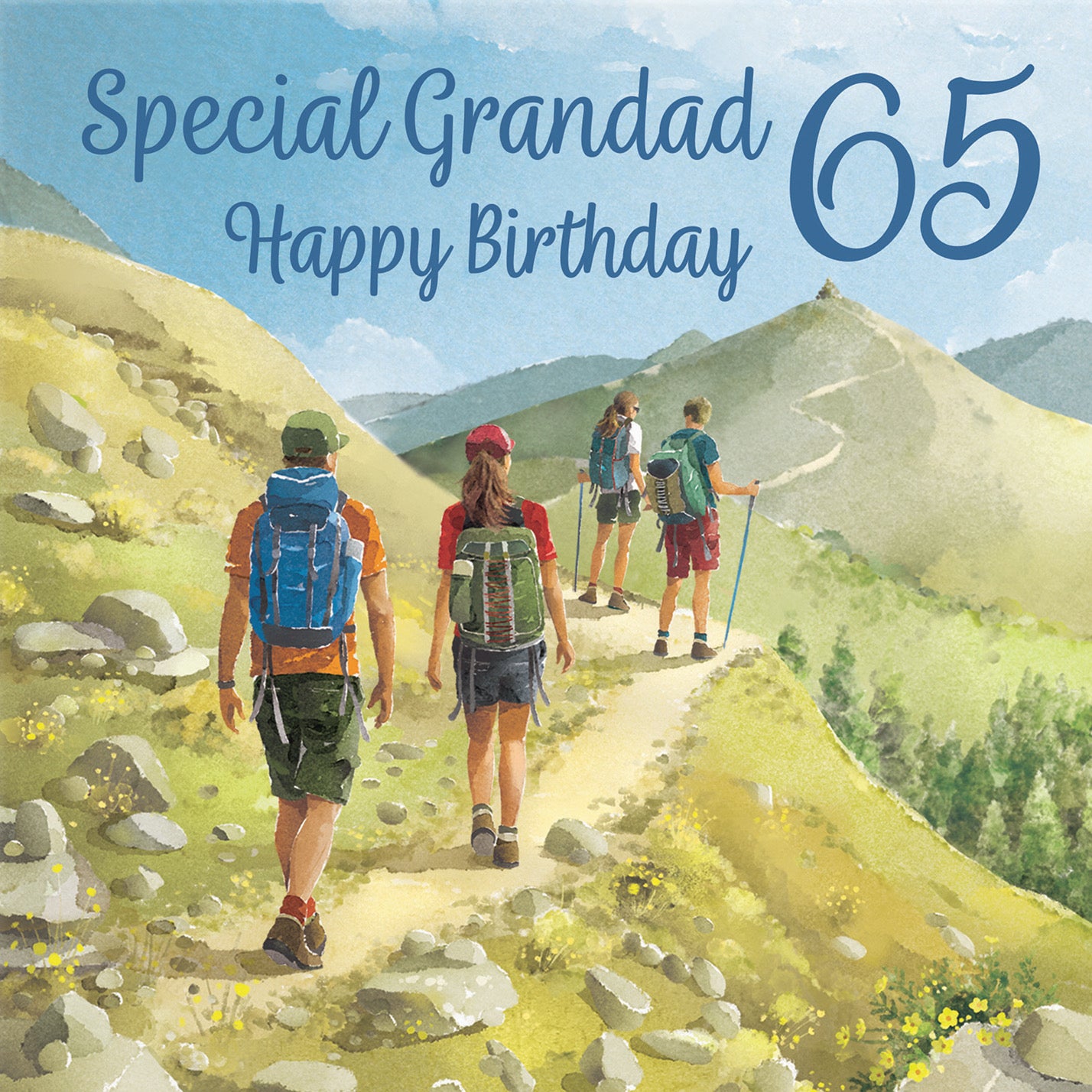 65th Grandad Walking Birthday Card Milo's Gallery - Default Title (B0CR1T568G)