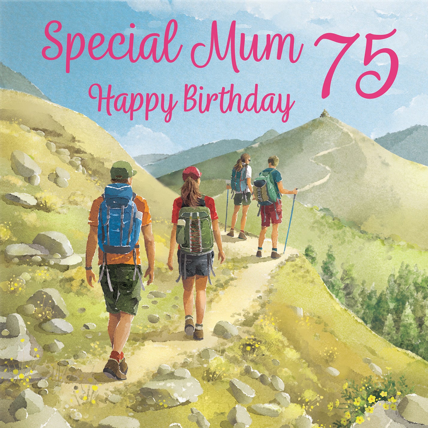 75th Mum Walking Birthday Card Milo's Gallery - Default Title (B0CR1T7VHP)