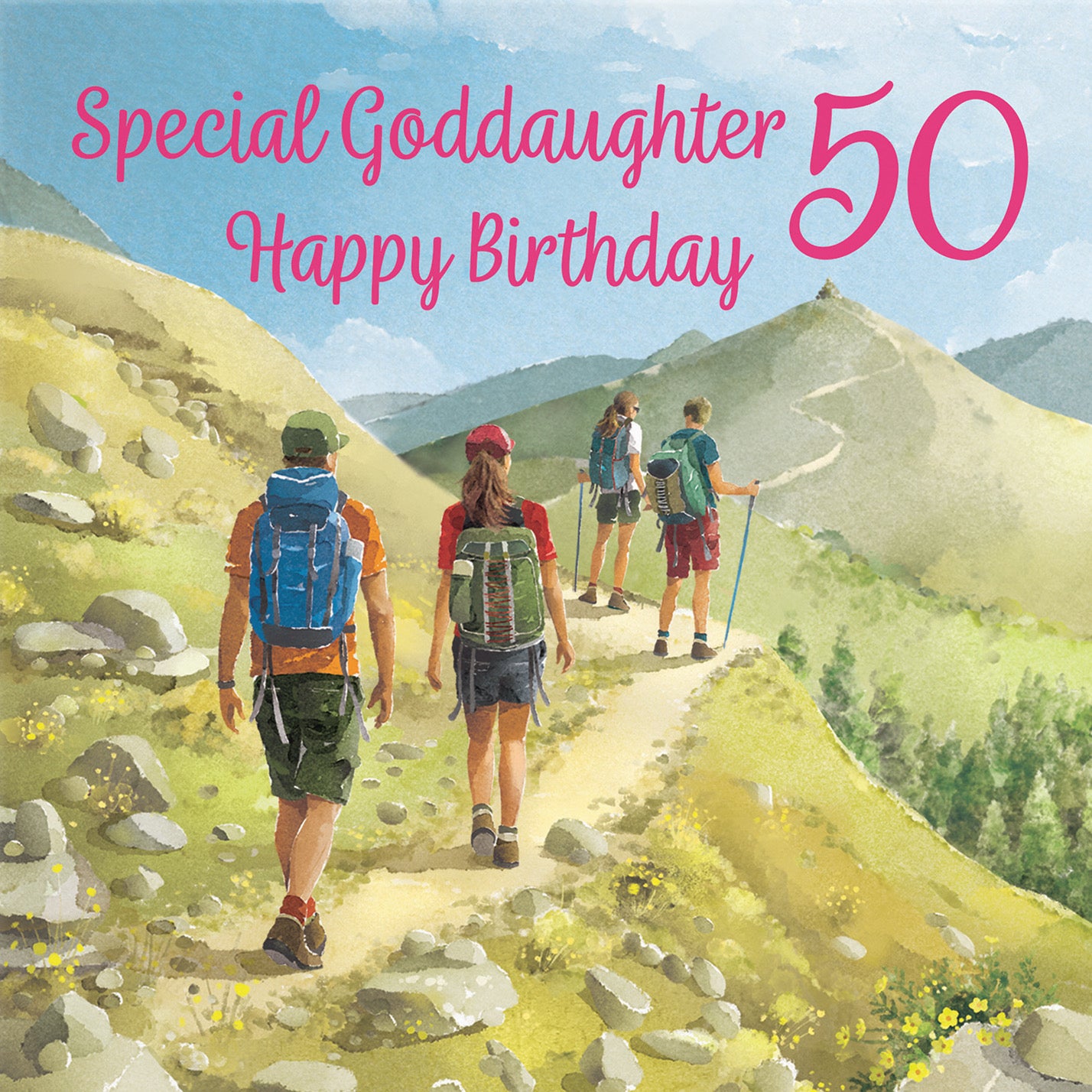 50th Goddaughter Walking Birthday Card Milo's Gallery - Default Title (B0CR1T83FD)