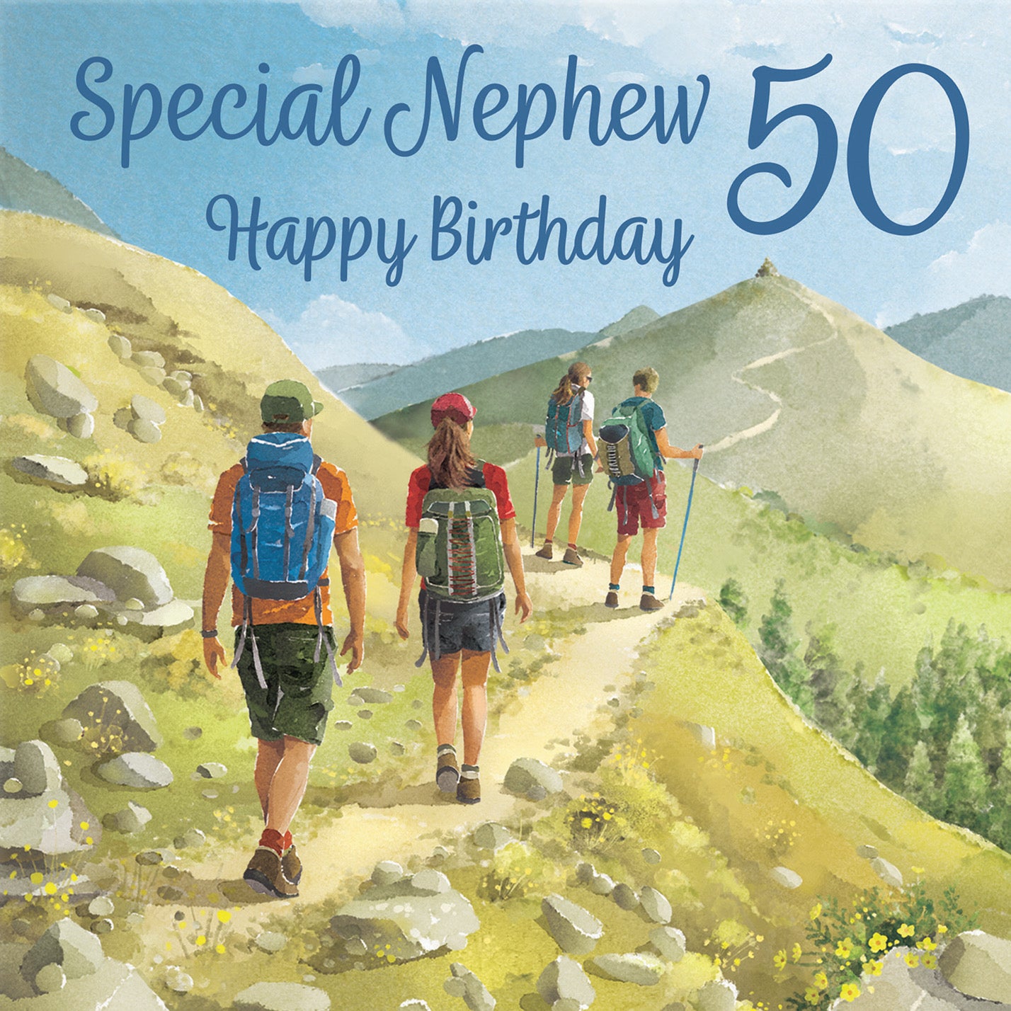 50th Nephew Walking Birthday Card Milo's Gallery - Default Title (B0CR1T95HJ)