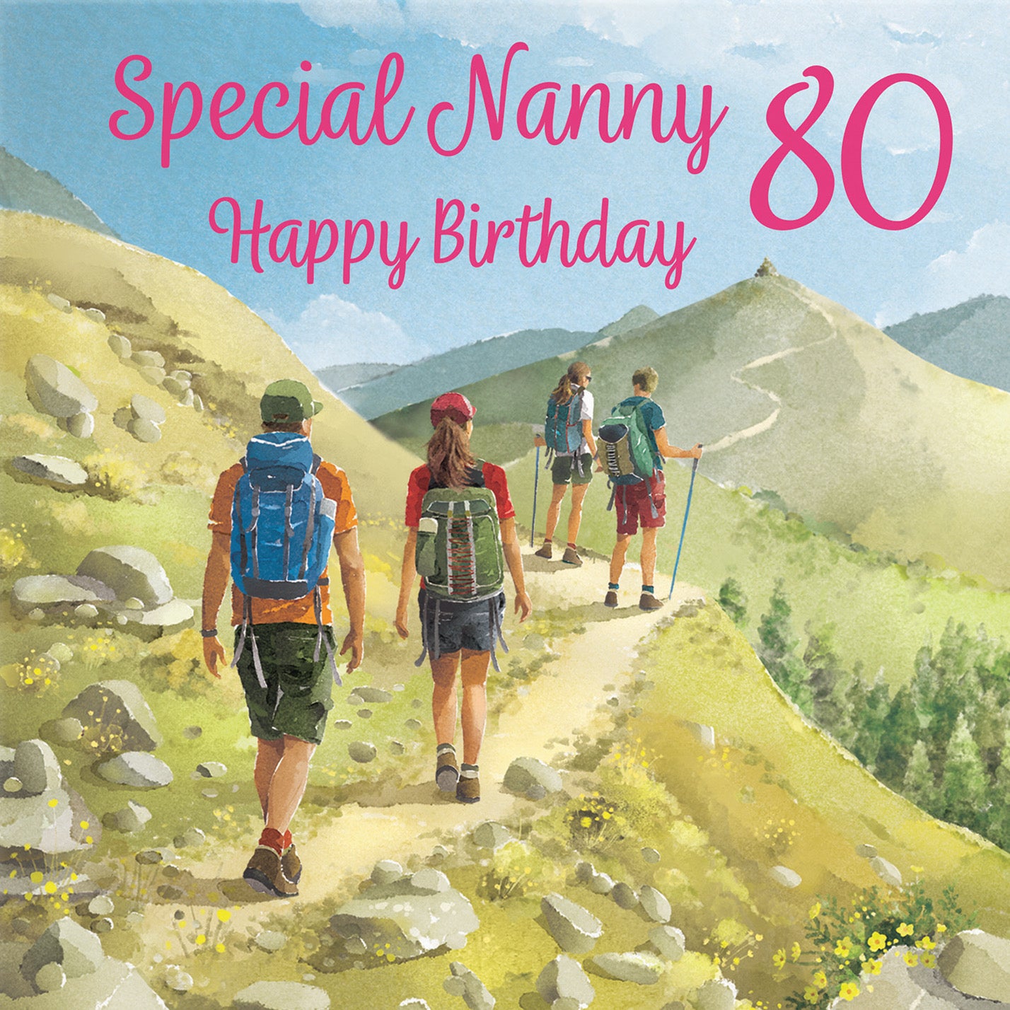 80th Nanny Walking Birthday Card Milo's Gallery - Default Title (B0CR1THNG8)