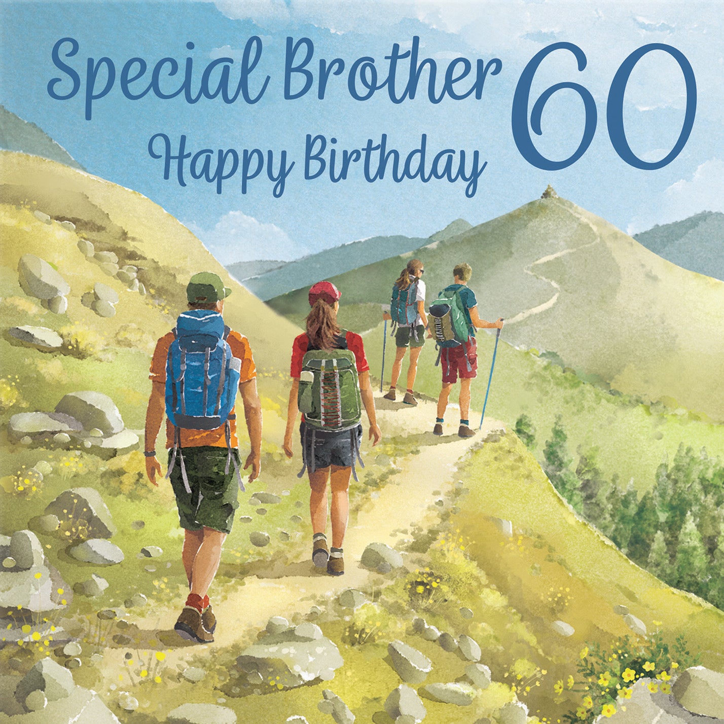 60th Brother Walking Birthday Card Milo's Gallery - Default Title (B0CR1TJ5YH)
