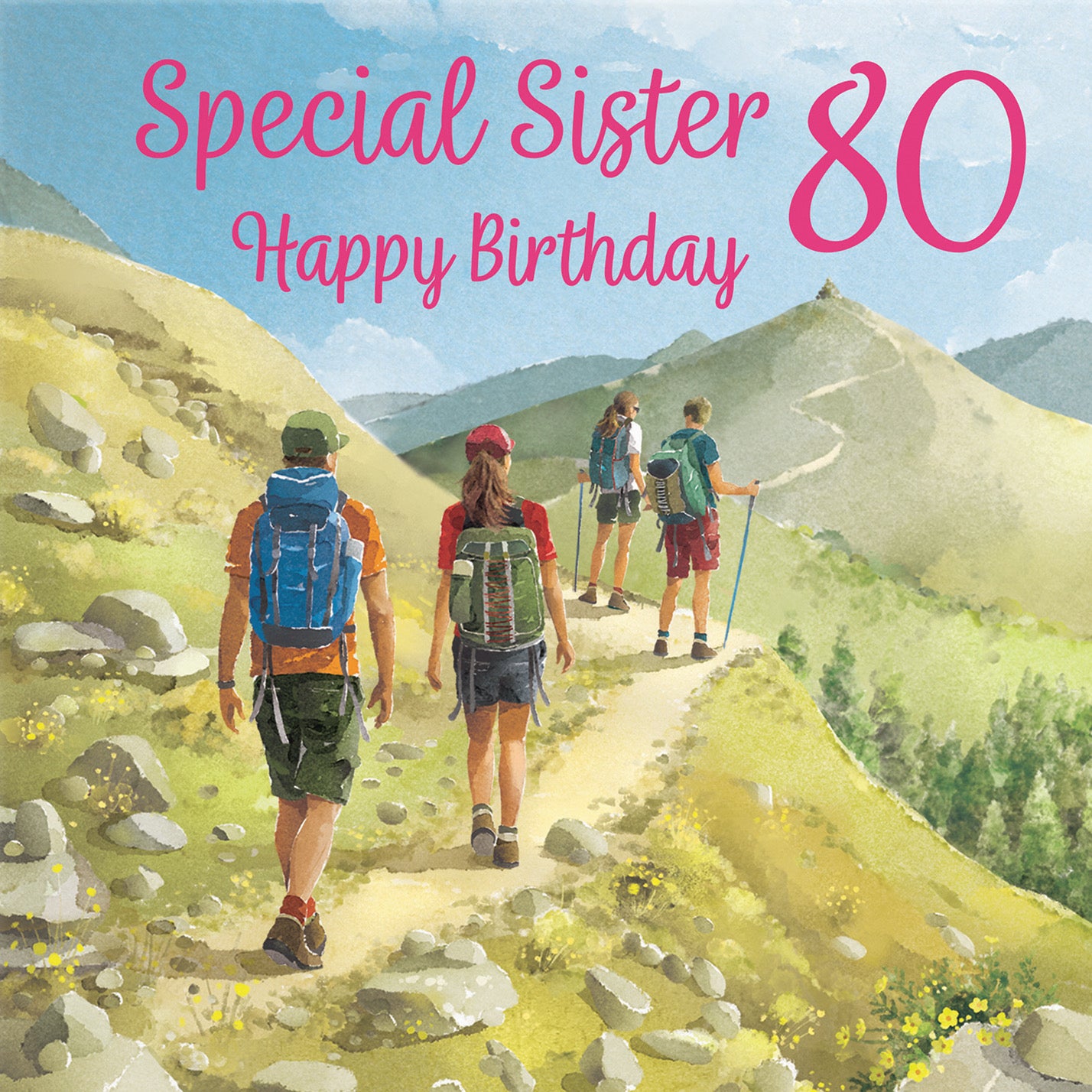 80th Sister Walking Birthday Card Milo's Gallery - Default Title (B0CR1TL6P4)