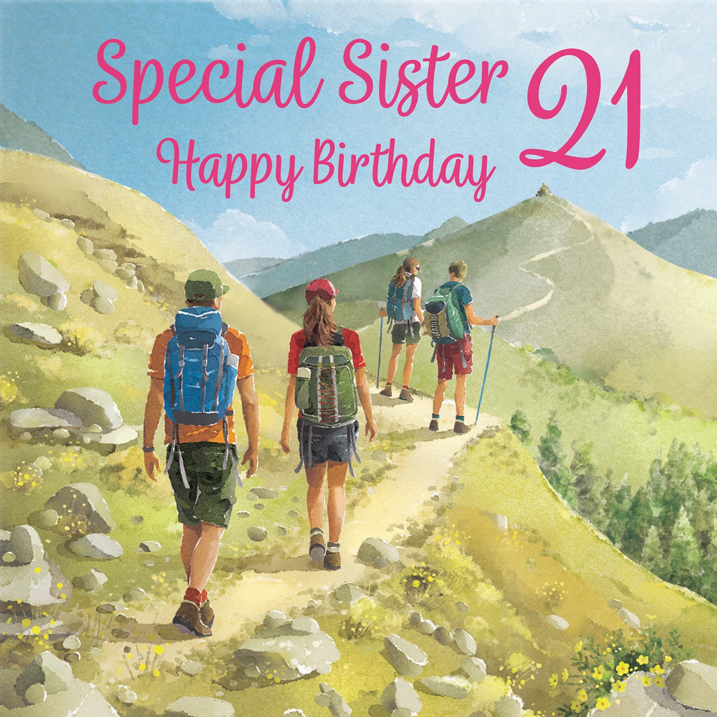 21st Sister Walking Birthday Card Milo's Gallery - Default Title (B0CR1TN4CX)