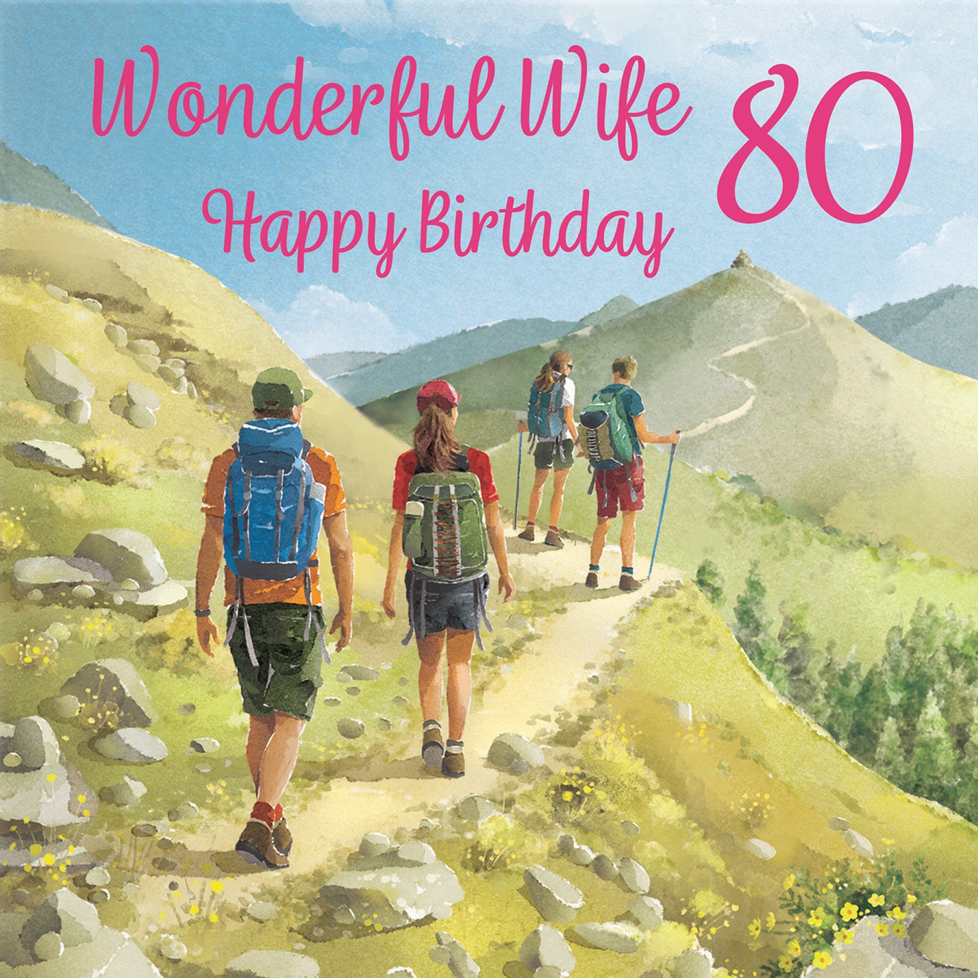 80th Wife Walking Birthday Card Milo's Gallery - Default Title (B0CR1TV7WX)