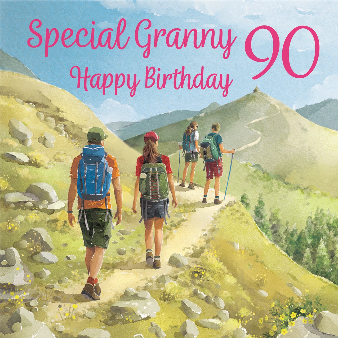 90th Granny Walking Birthday Card Milo's Gallery - Default Title (B0CR1TX1BB)