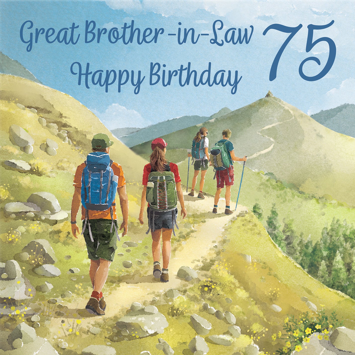 75th Brother In Law Walking Birthday Card Milo's Gallery - Default Title (B0CR1TX32P)