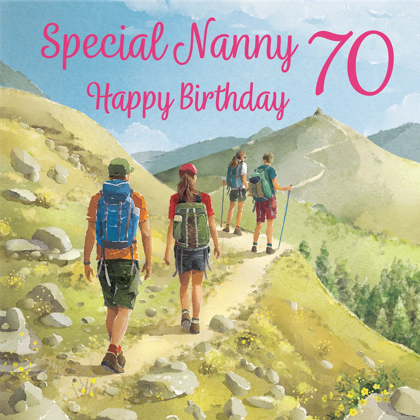 70th Nanny Walking Birthday Card Milo's Gallery - Default Title (B0CR1TZRKN)