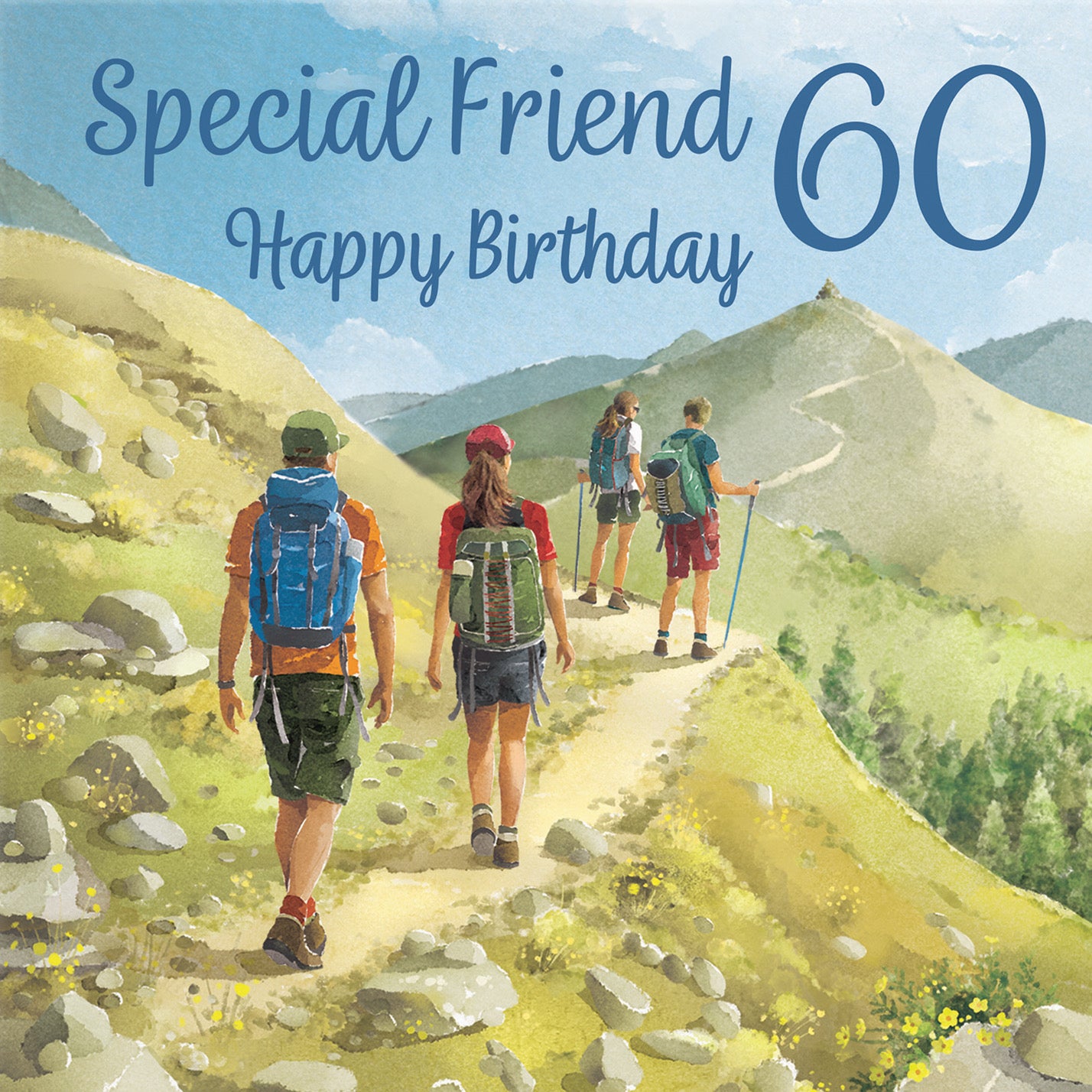 60th Friend Walking Birthday Card Milo's Gallery - Default Title (B0CR1V4BY3)