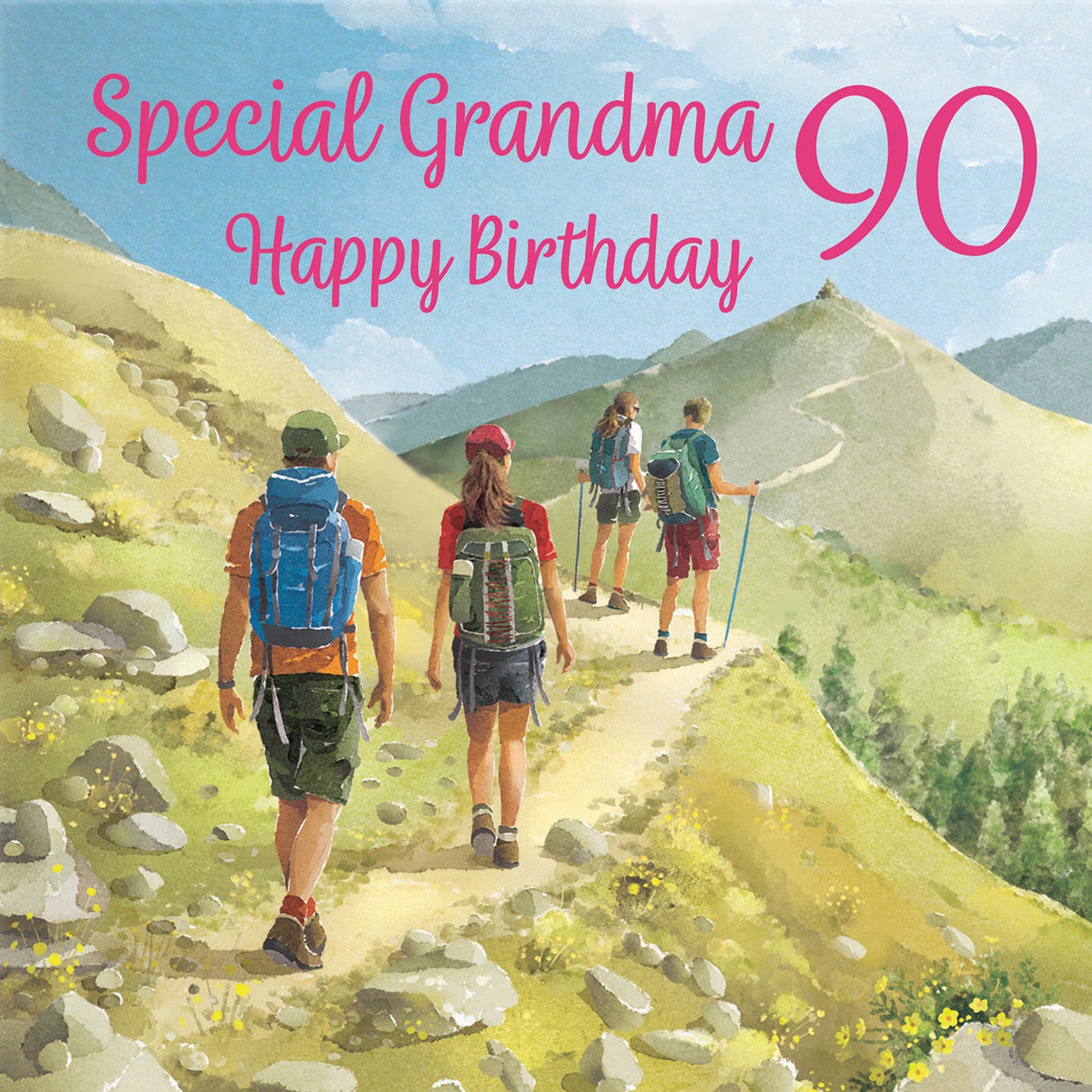 90th Grandma Walking Birthday Card Milo's Gallery - Default Title (B0CR1V59VV)