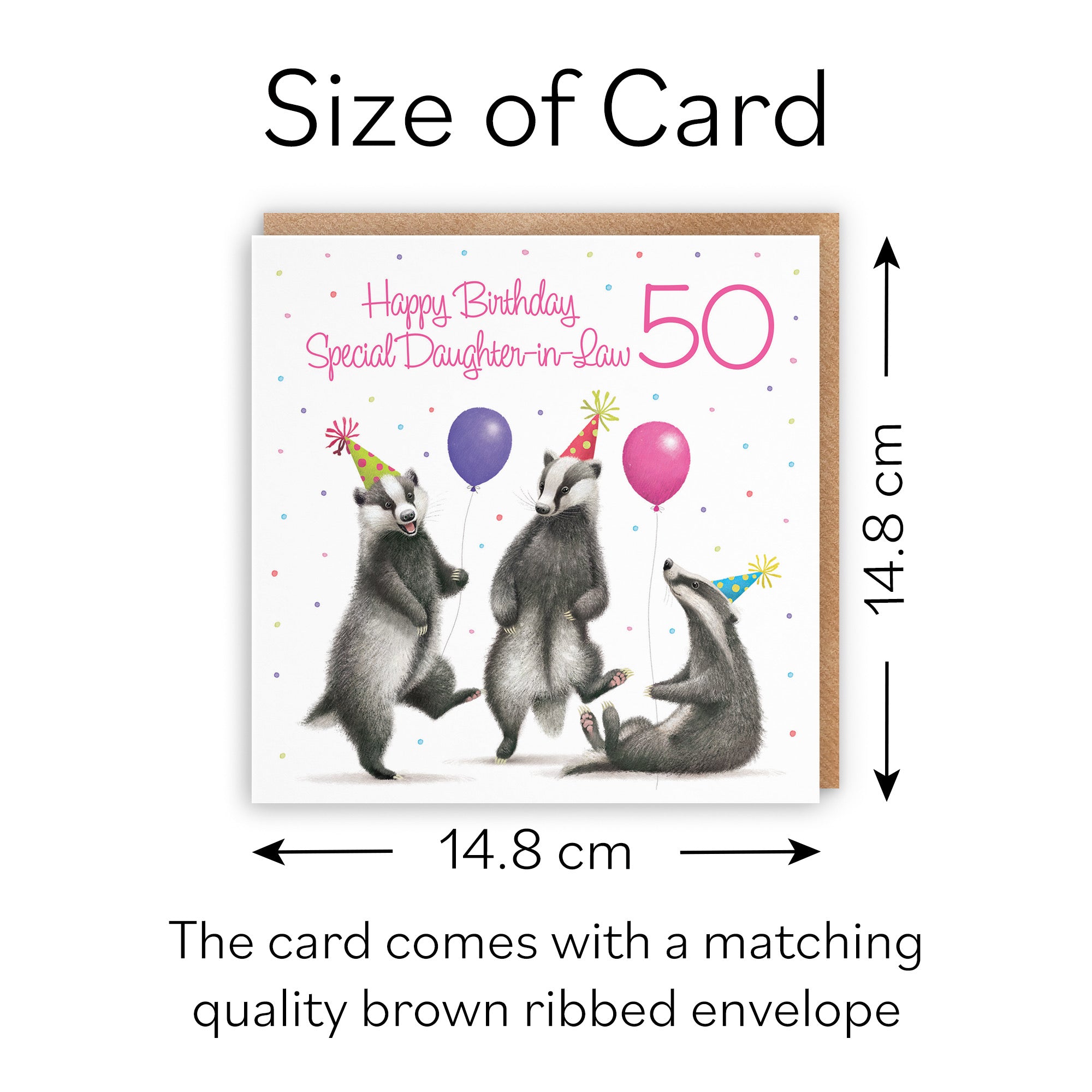 50th Daughter In Law Badgers Birthday Card Milo's Gallery - Default Title (B0CRXG7P5W)