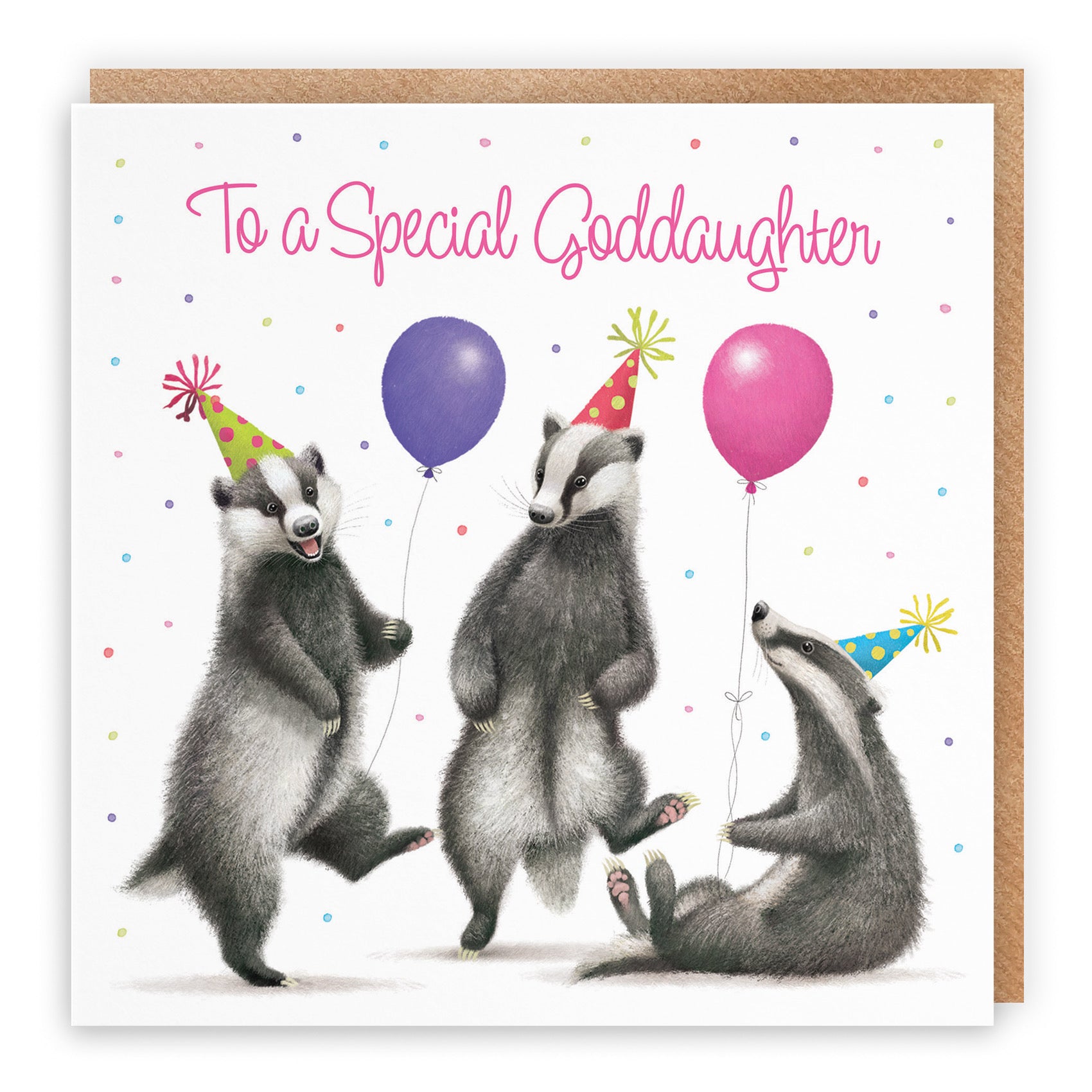 Goddaughter Badgers Birthday Card Milo's Gallery - Default Title (B0CRXG7ZCL)