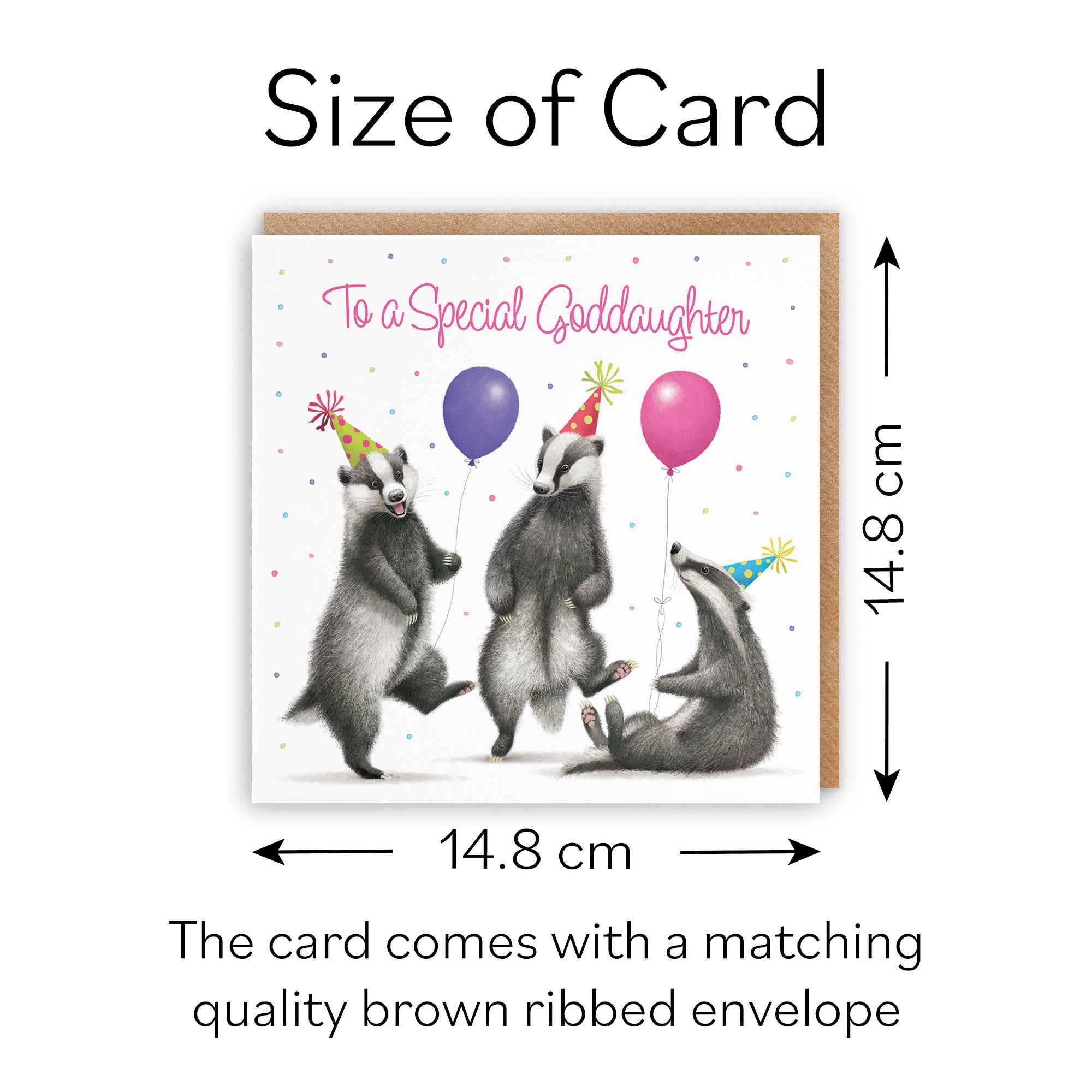 Goddaughter Badgers Birthday Card Milo's Gallery - Default Title (B0CRXG7ZCL)