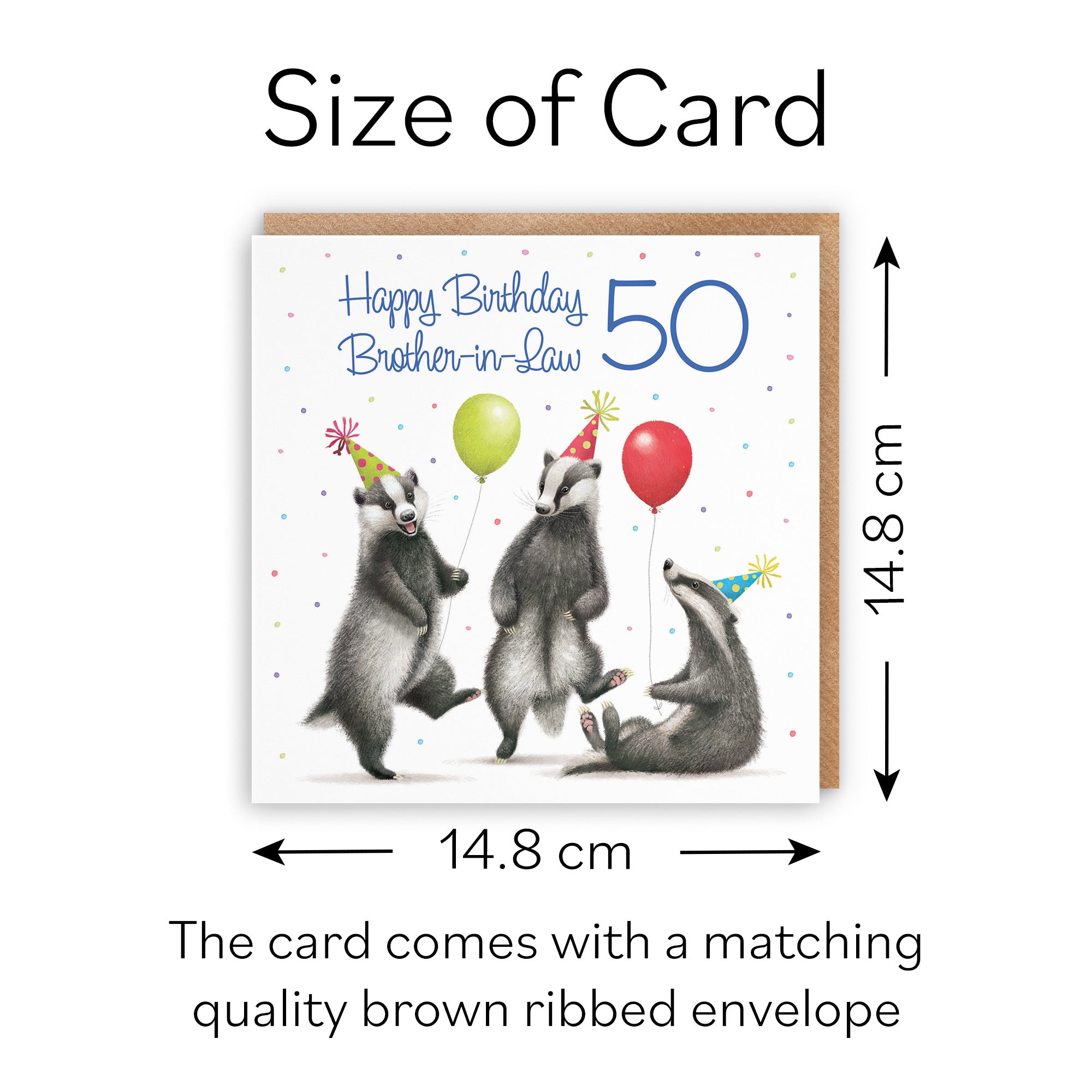 50th Brother In Law Badgers Birthday Card Milo's Gallery - Default Title (B0CRXGBFP8)