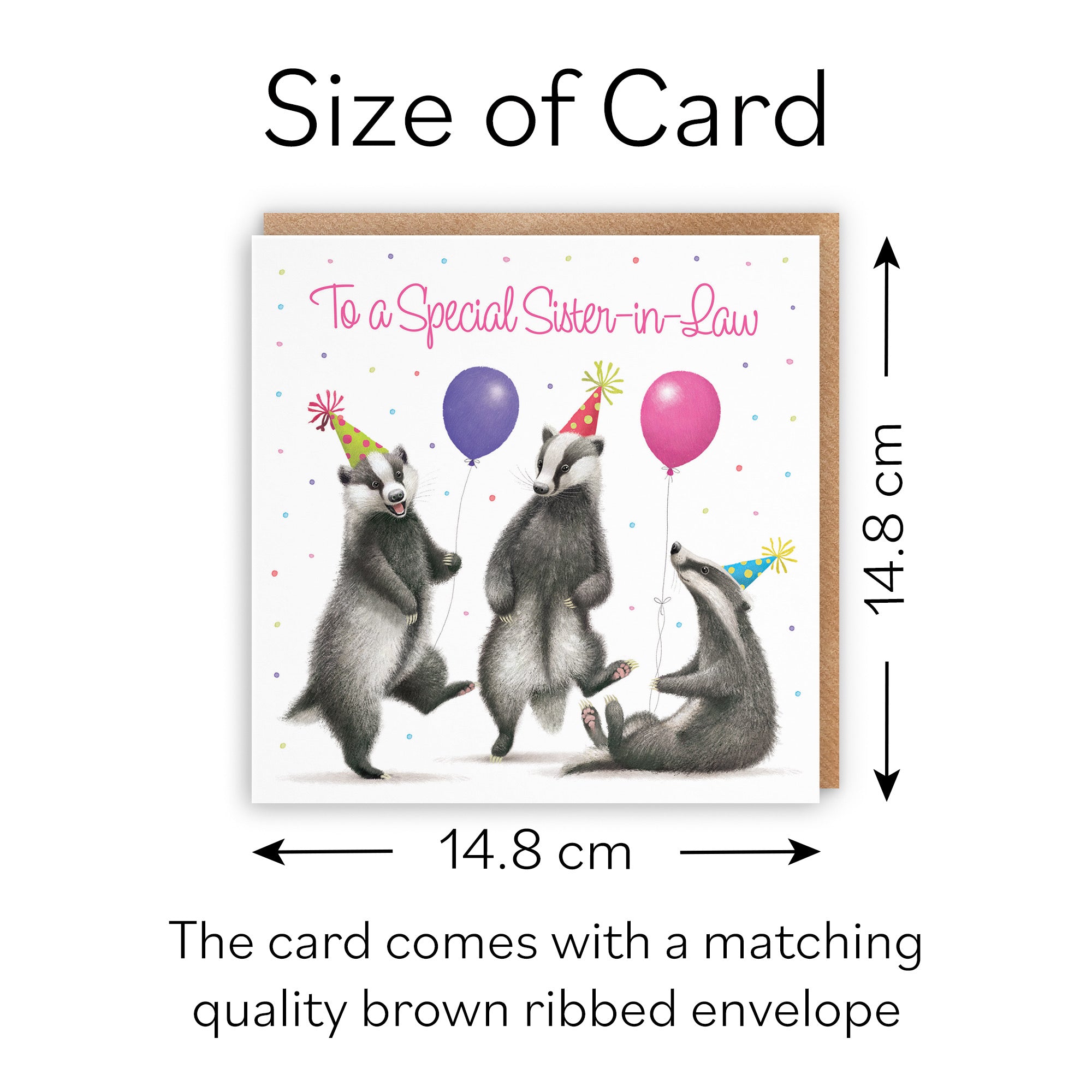 Sister In Law Badgers Birthday Card Milo's Gallery - Default Title (B0CRXGBR6W)