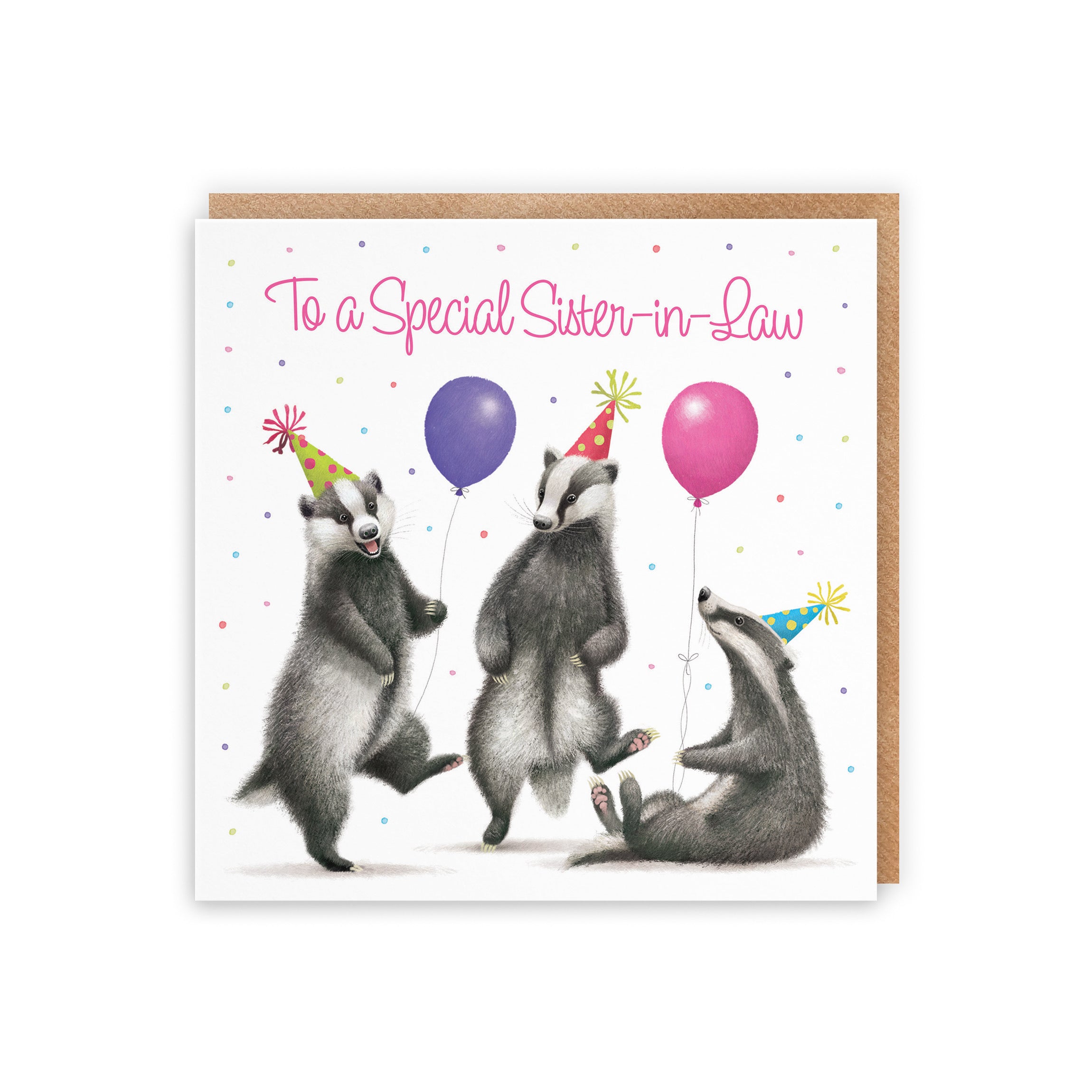 Sister In Law Badgers Birthday Card Milo's Gallery - Default Title (B0CRXGBR6W)