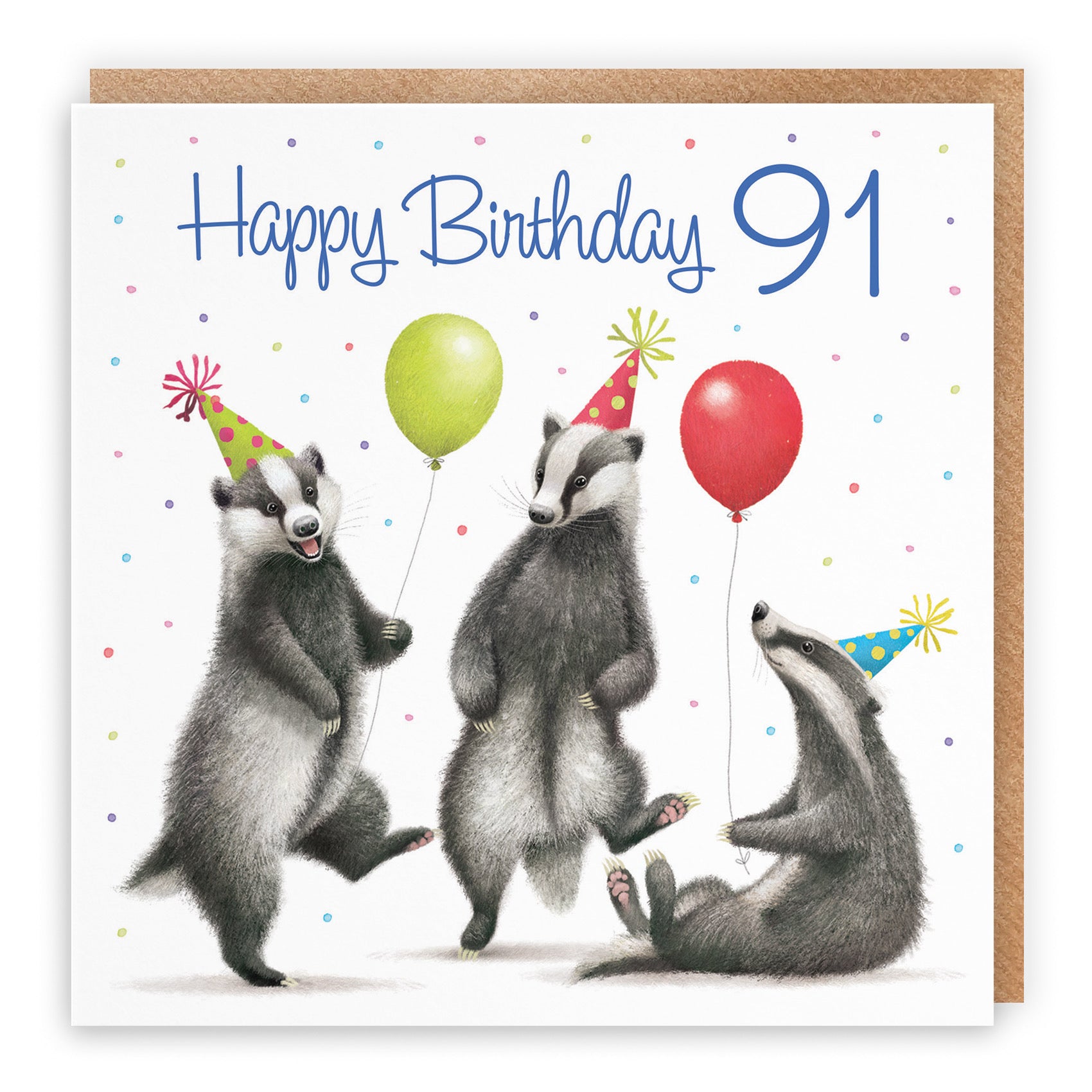 Badgers 91st Birthday Card Milo's Gallery - Default Title (B0CRXL2RPN)