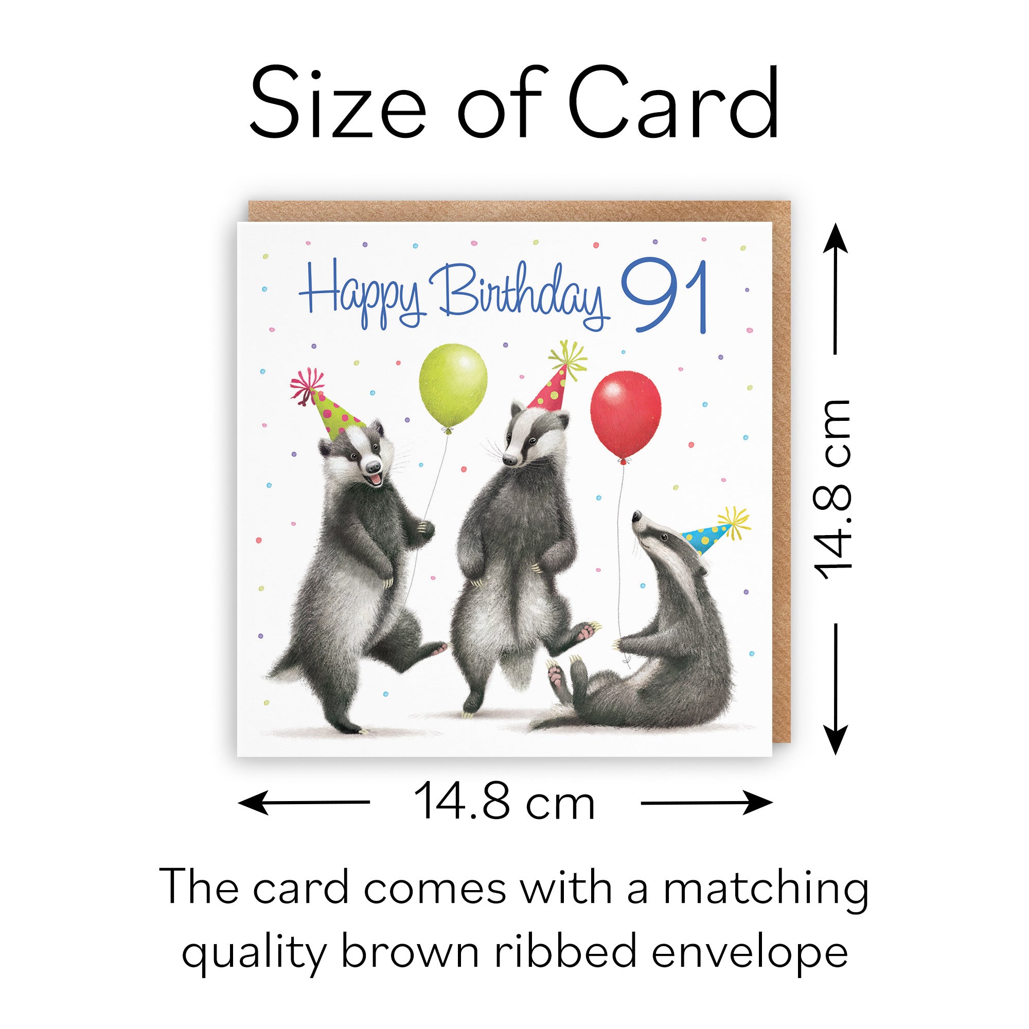 Badgers 91st Birthday Card Milo's Gallery - Default Title (B0CRXL2RPN)