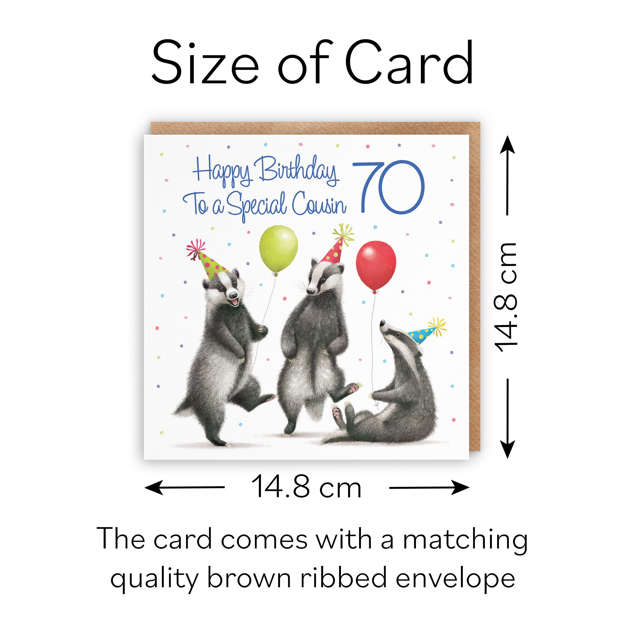 70th Cousin Badgers Birthday Card Milo's Gallery - Default Title (B0CRXL3PGX)