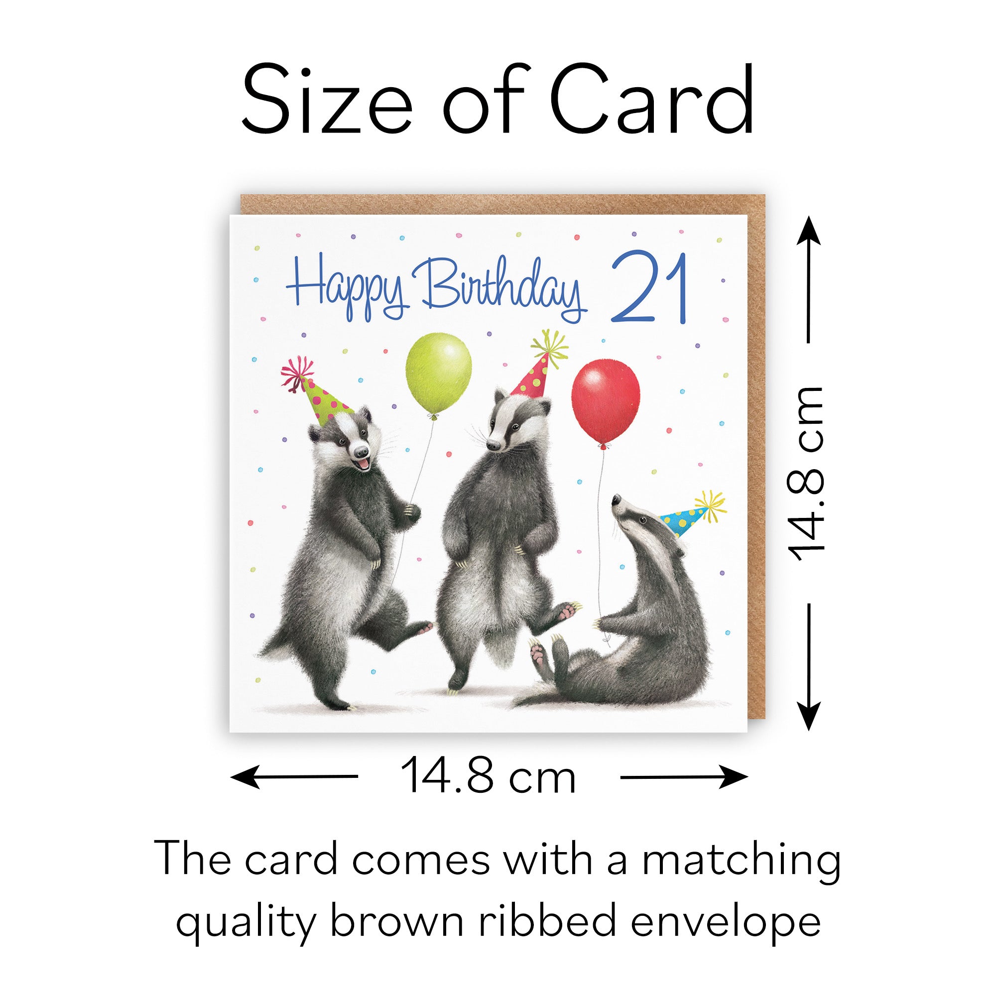 Badgers 21st Birthday Card Milo's Gallery - Default Title (B0CRXMCQCF)