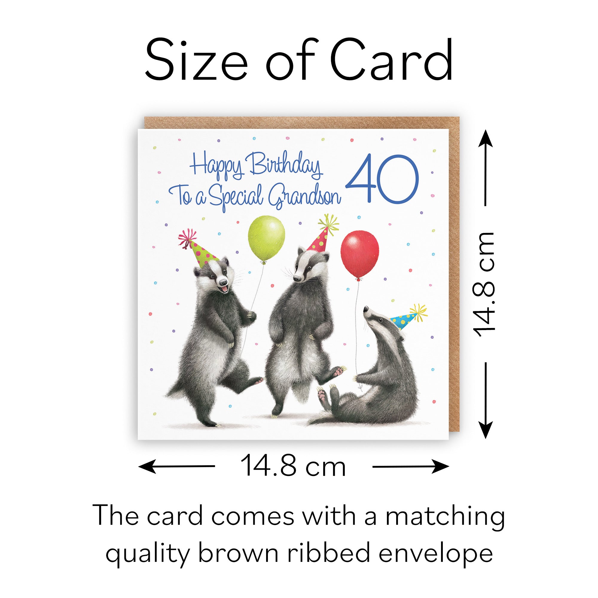 40th Grandson Badgers Birthday Card Milo's Gallery - Default Title (B0CRXPD3BJ)