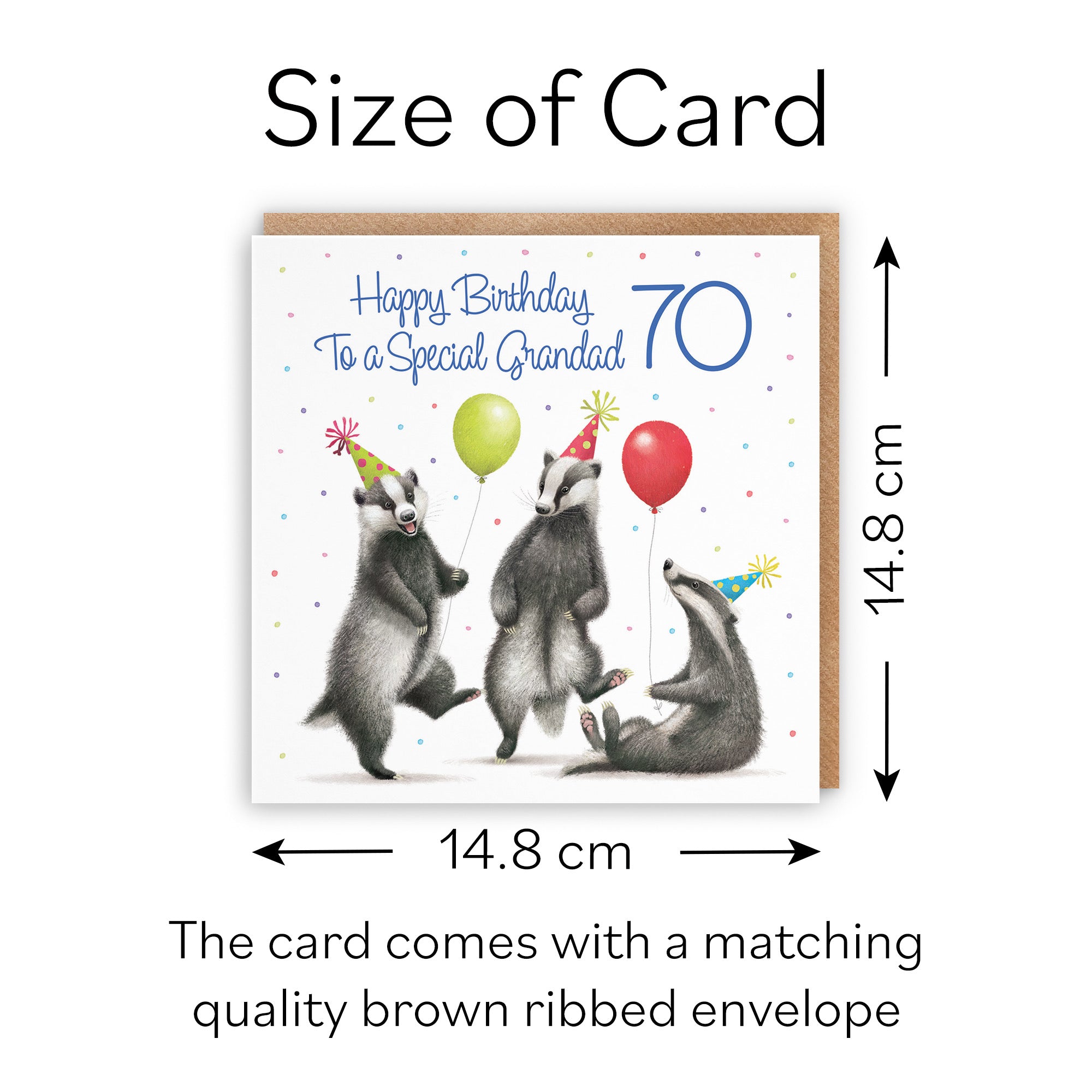 70th Grandad Badgers Birthday Card Milo's Gallery - Default Title (B0CRXPGMT7)