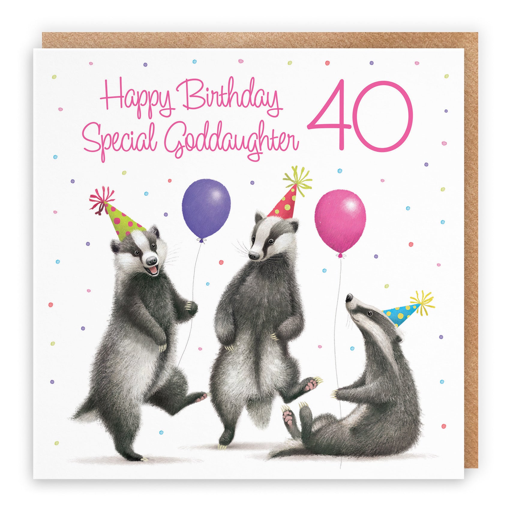 40th Goddaughter Badgers Birthday Card Milo's Gallery - Default Title (B0CRXSZ8PR)