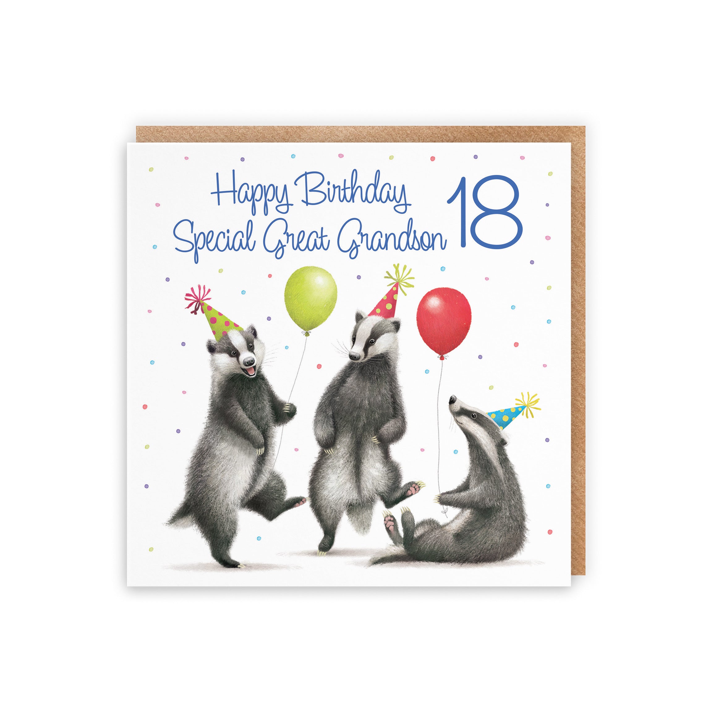 18th Great Grandson Badgers Birthday Card Milo's Gallery - Default Title (B0CRXSZ8PS)