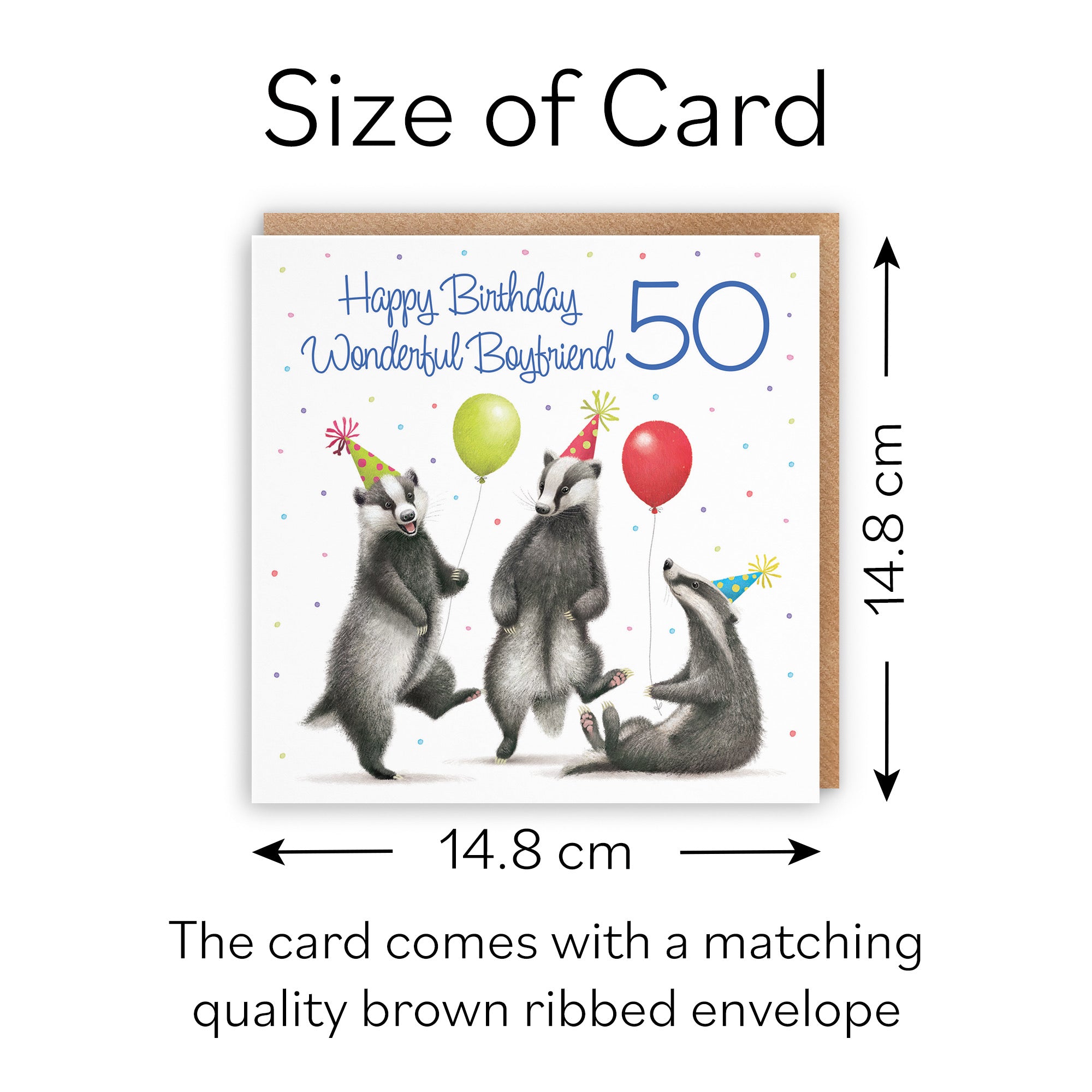 50th Boyfriend Badgers Birthday Card Milo's Gallery - Default Title (B0CRXT35K9)