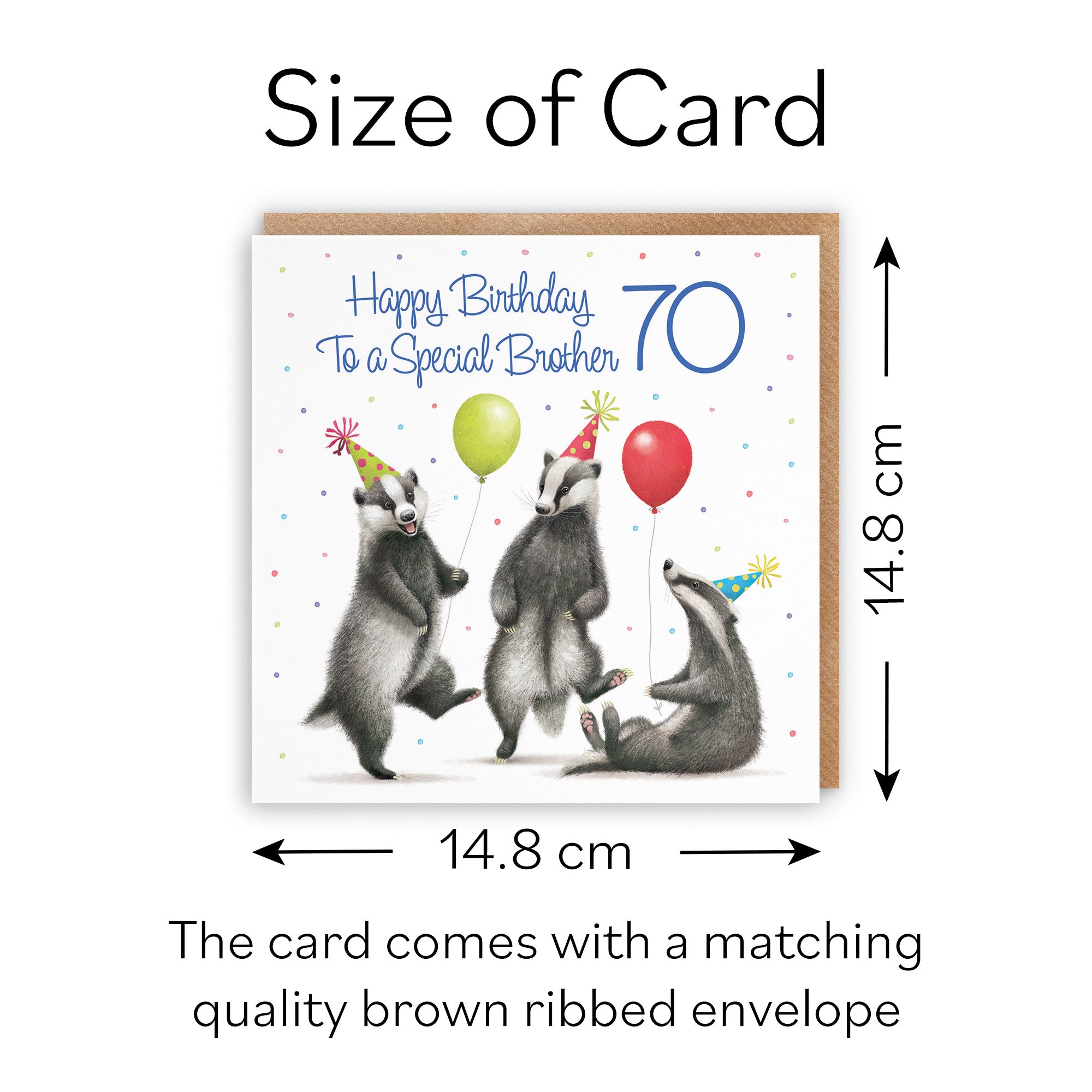 70th Brother Badgers Birthday Card Milo's Gallery - Default Title (B0CRXT3HW1)