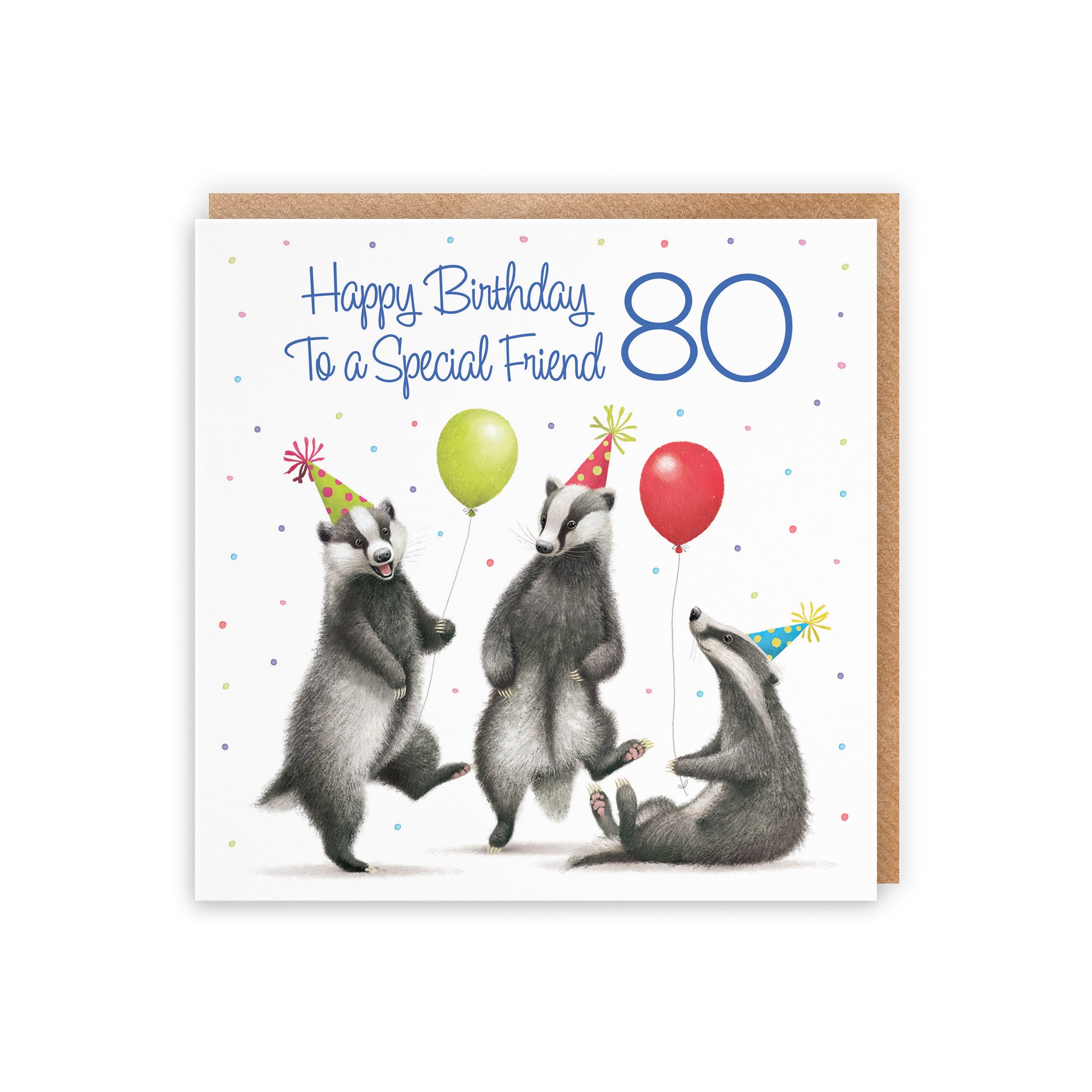 80th Friend Badgers Birthday Card Milo's Gallery - Default Title (B0CRXT3N6G)