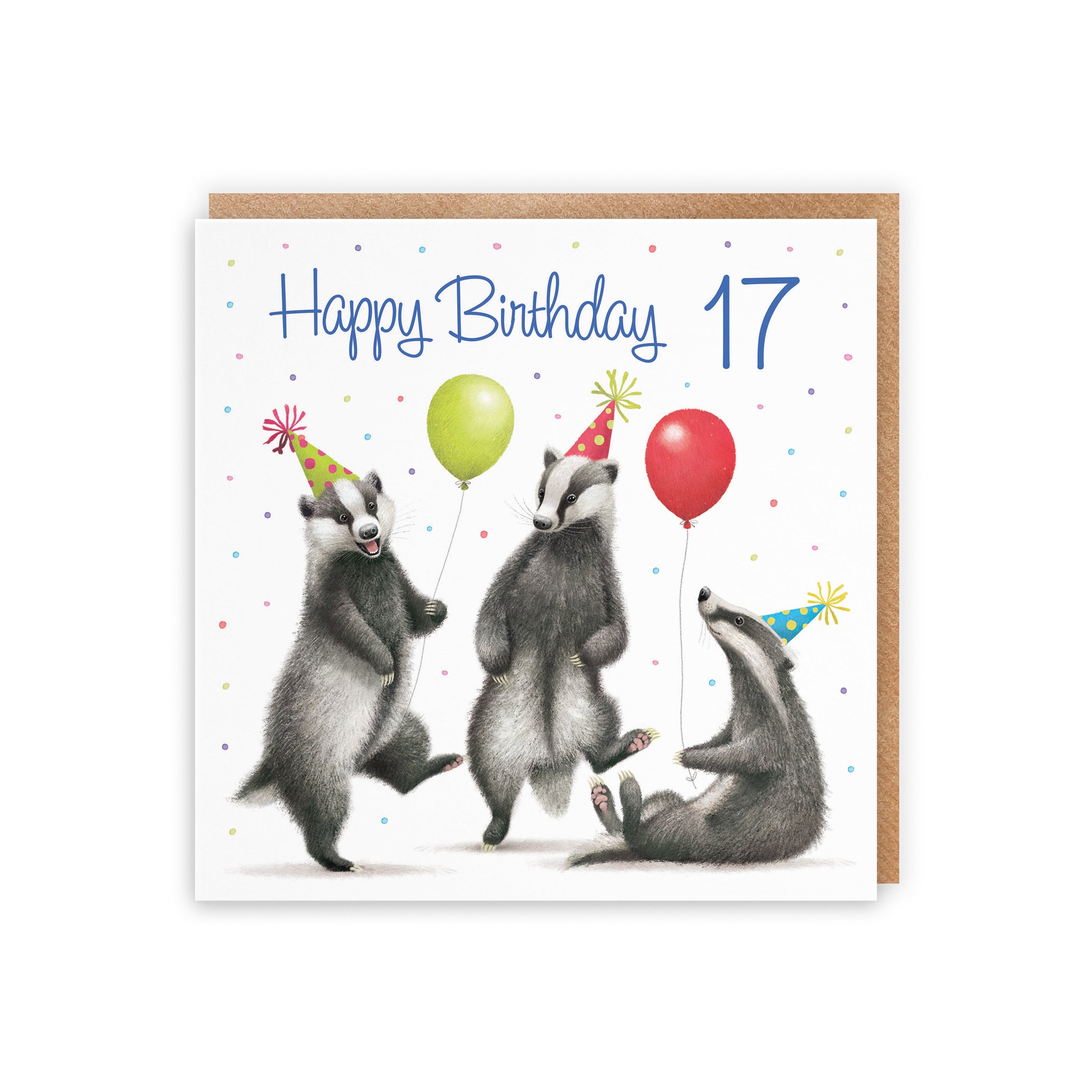 Badgers 17th Birthday Card Milo's Gallery - Default Title (B0CRXT3Q2T)