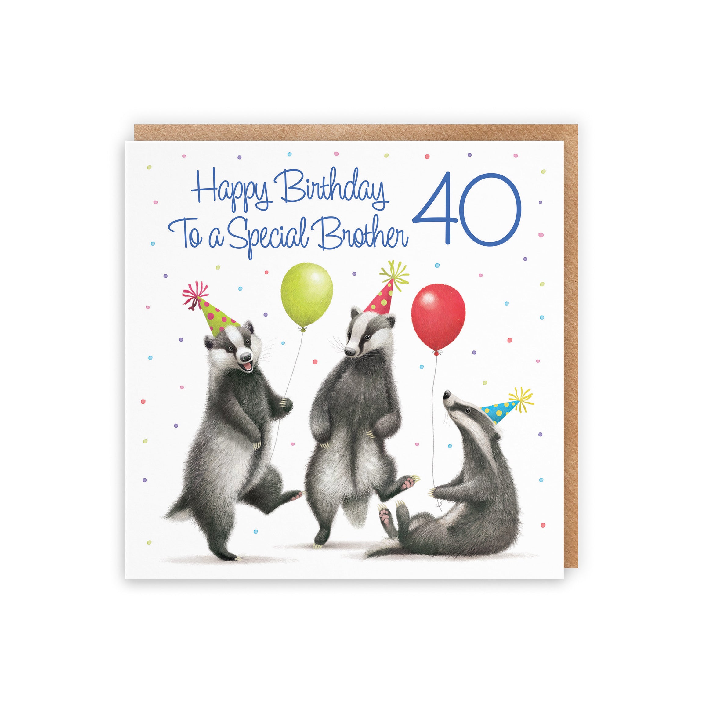 40th Brother Badgers Birthday Card Milo's Gallery - Default Title (B0CRXTCJTM)