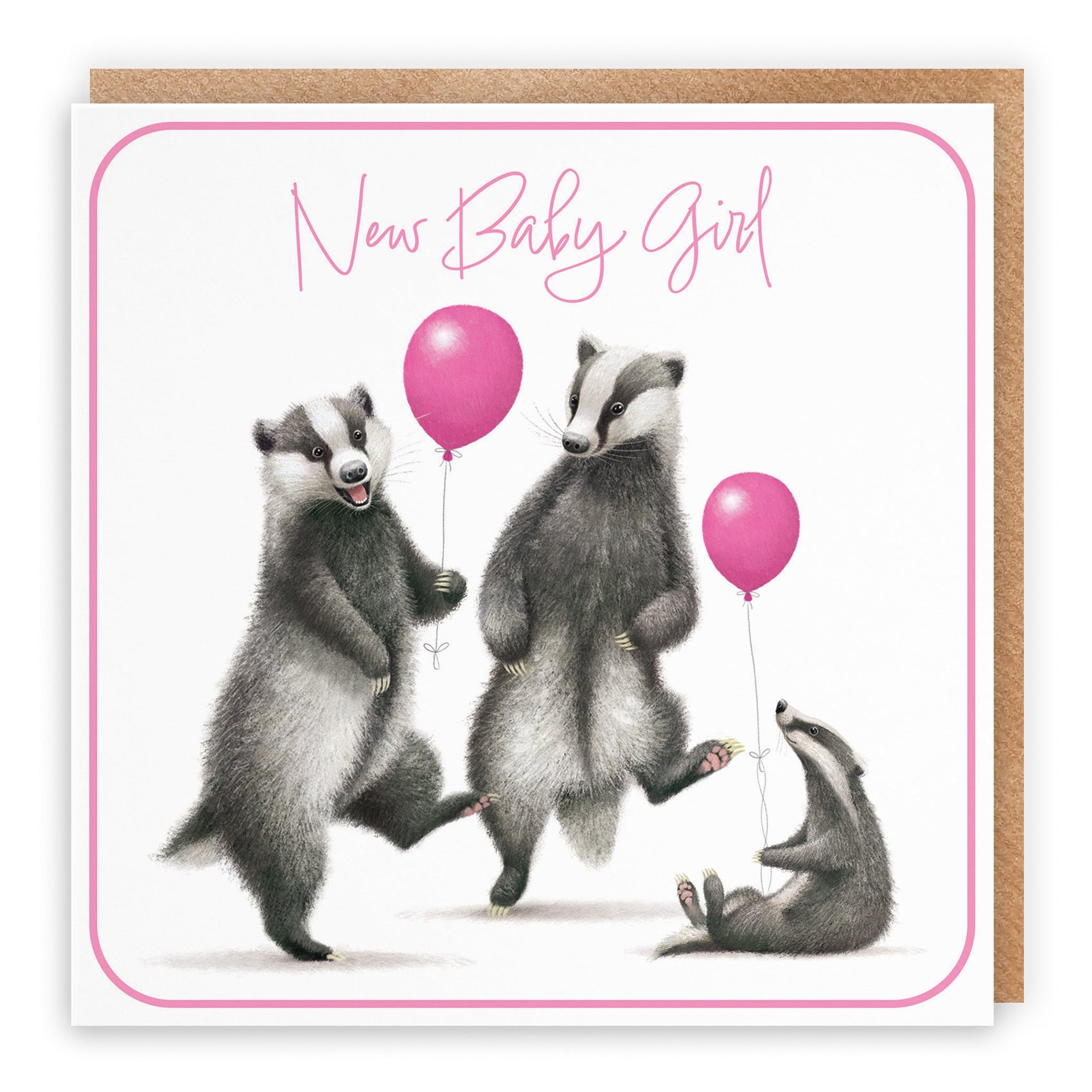 Badgers New Baby Girl Congratulations Card Milo's Gallery - Default Title (B0CRXTCKHH)