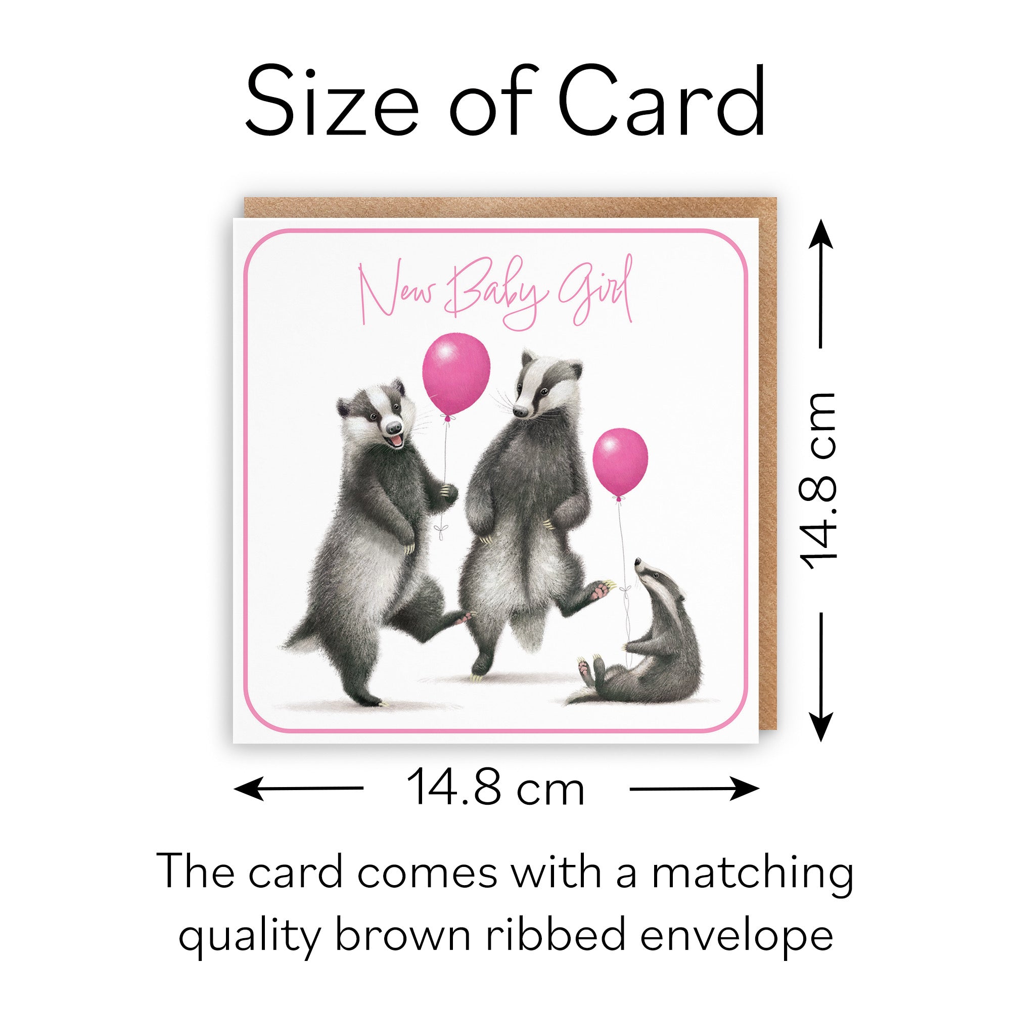 Badgers New Baby Girl Congratulations Card Milo's Gallery - Default Title (B0CRXTCKHH)