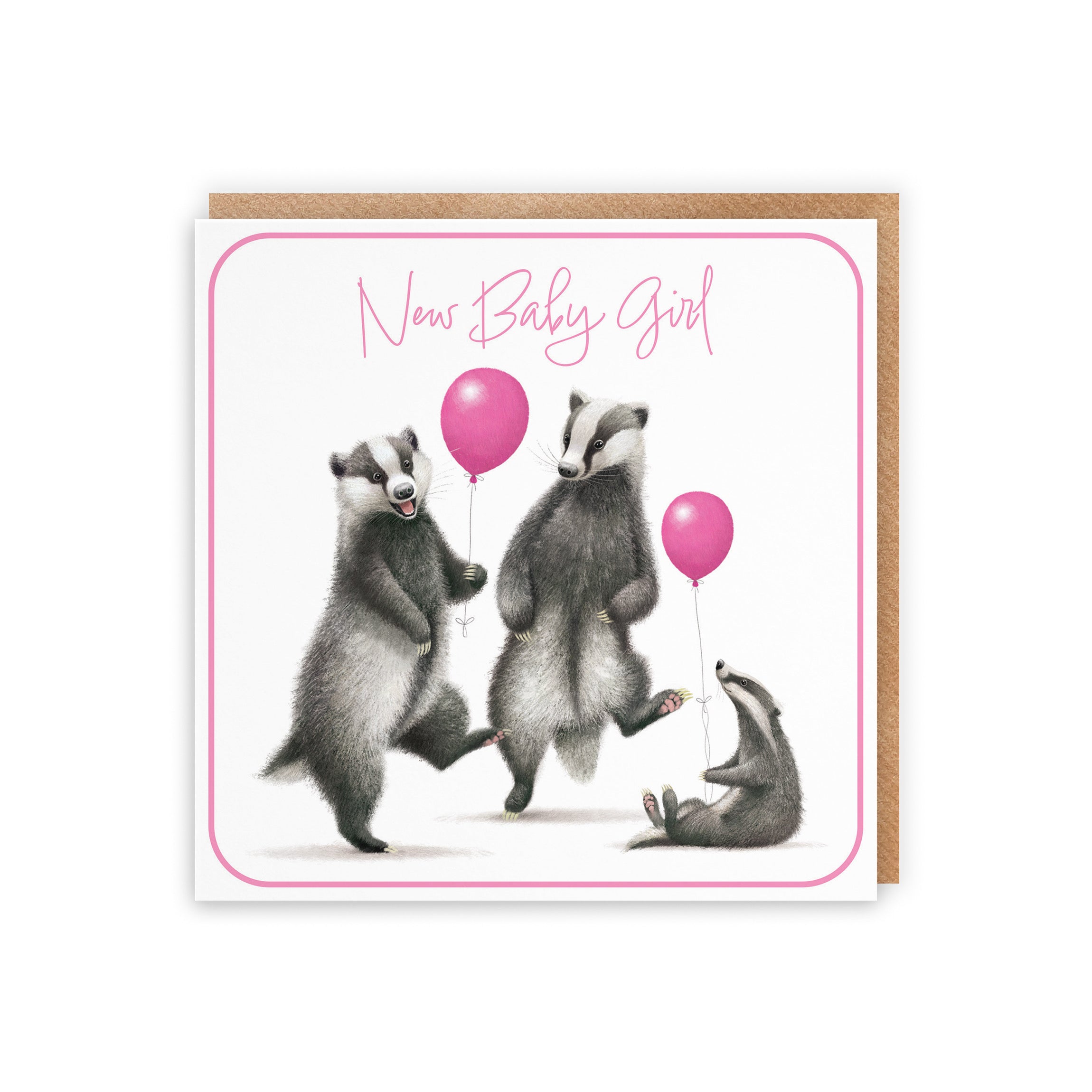 Badgers New Baby Girl Congratulations Card Milo's Gallery - Default Title (B0CRXTCKHH)