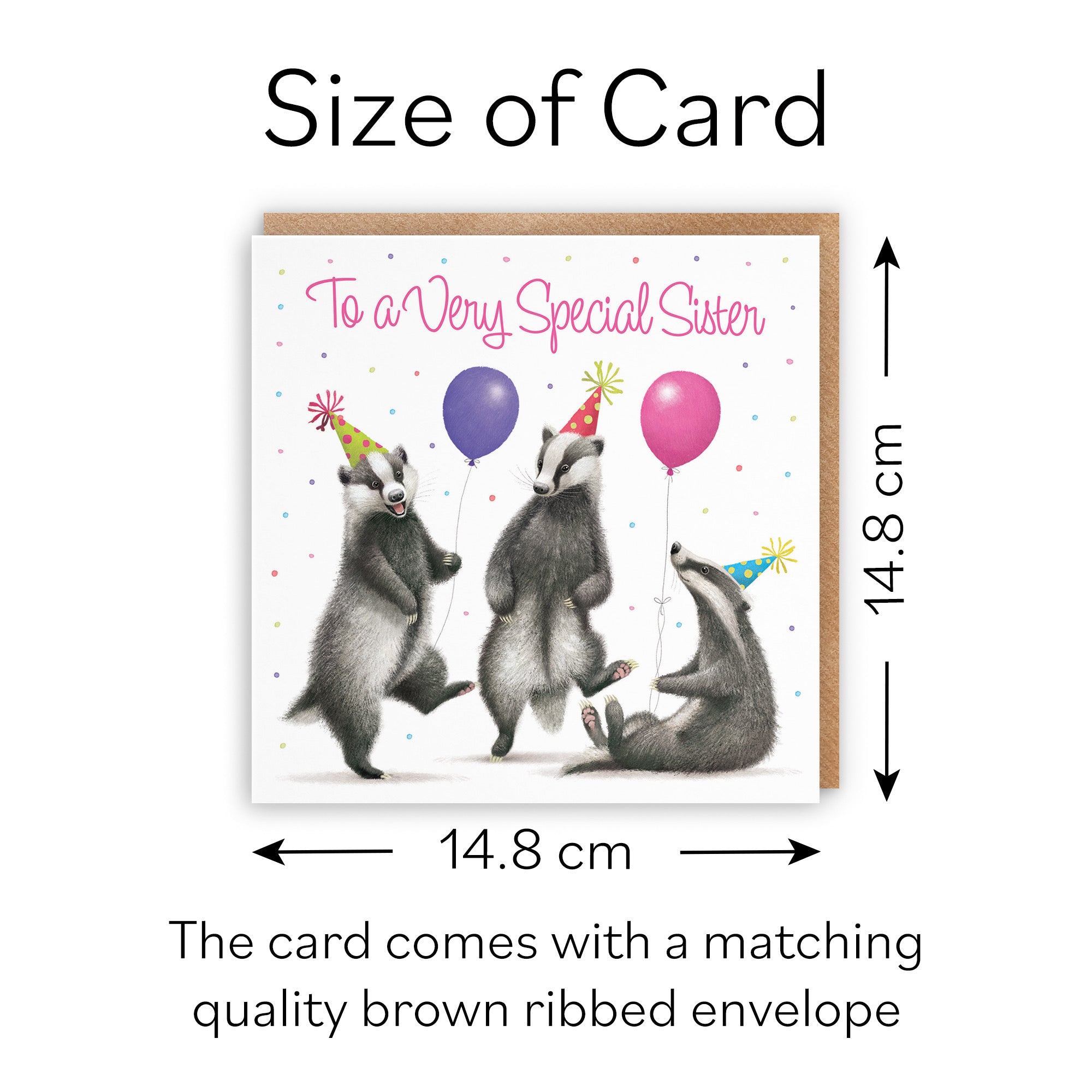 Sister Badgers Birthday Card Milo's Gallery - Default Title (B0CRXTHB8G)