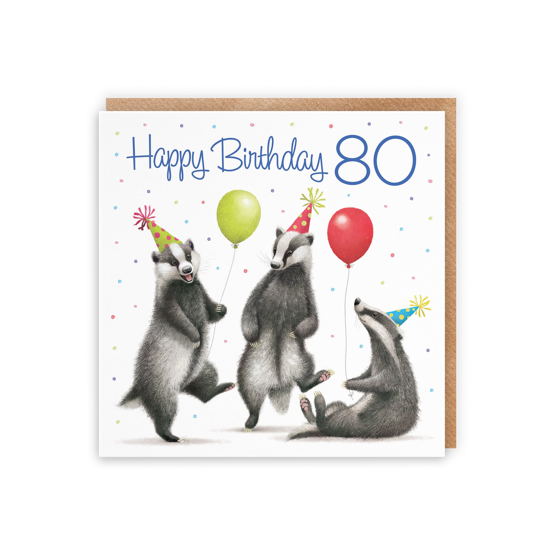 Badgers 80th Birthday Card Milo's Gallery - Default Title (B0CRXTM8HQ)