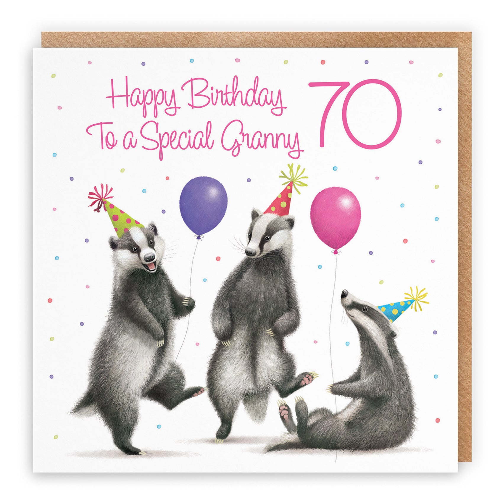 70th Granny Badgers Birthday Card Milo's Gallery - Default Title (B0CRXV8V4S)