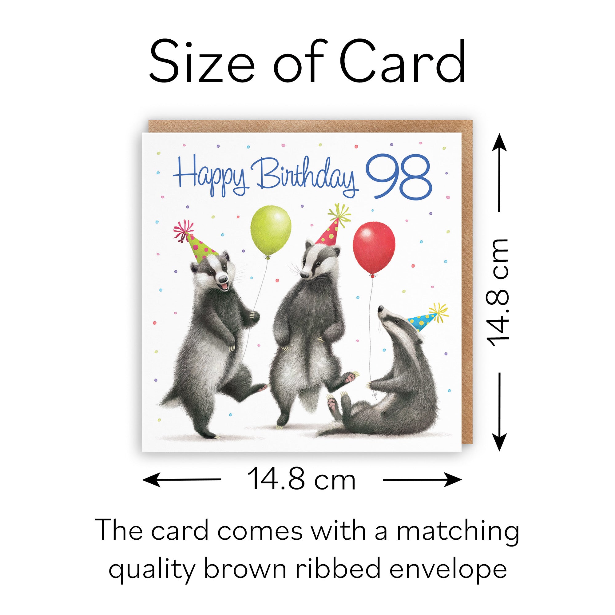 Badgers 98th Birthday Card Milo's Gallery - Default Title (B0CRXYDX22)