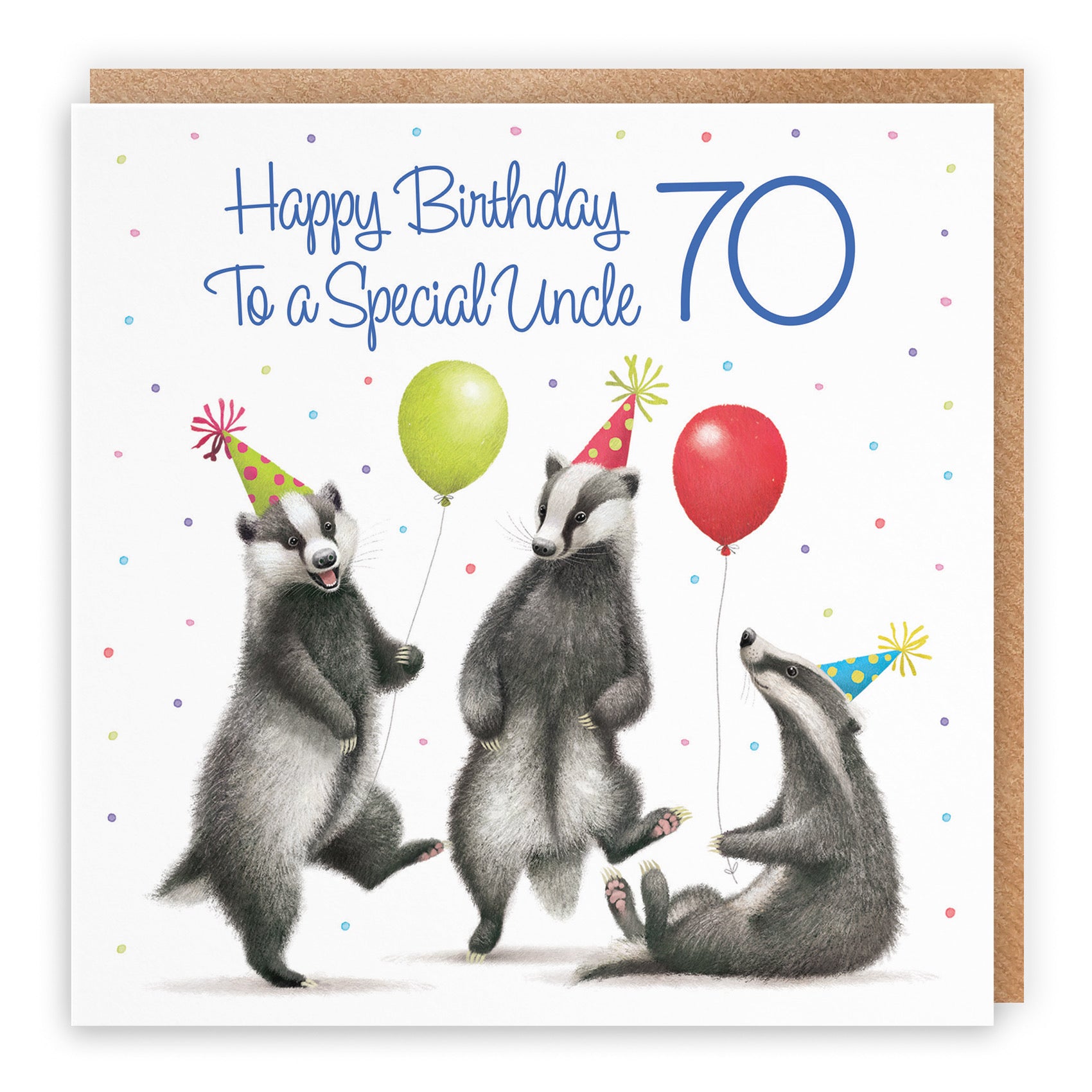 70th Uncle Badgers Birthday Card Milo's Gallery - Default Title (B0CRY1D6GP)