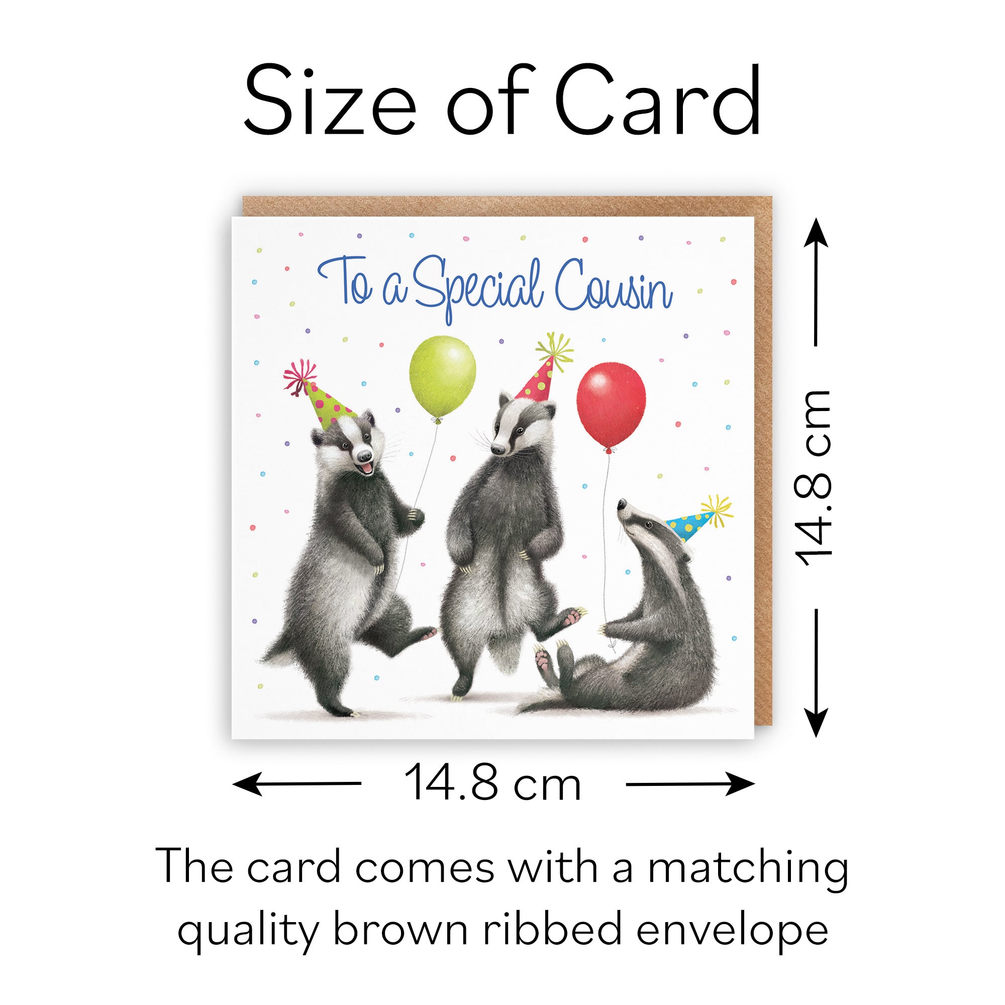 Cousin Badgers Birthday Card Milo's Gallery - Default Title (B0CRY28WTK)