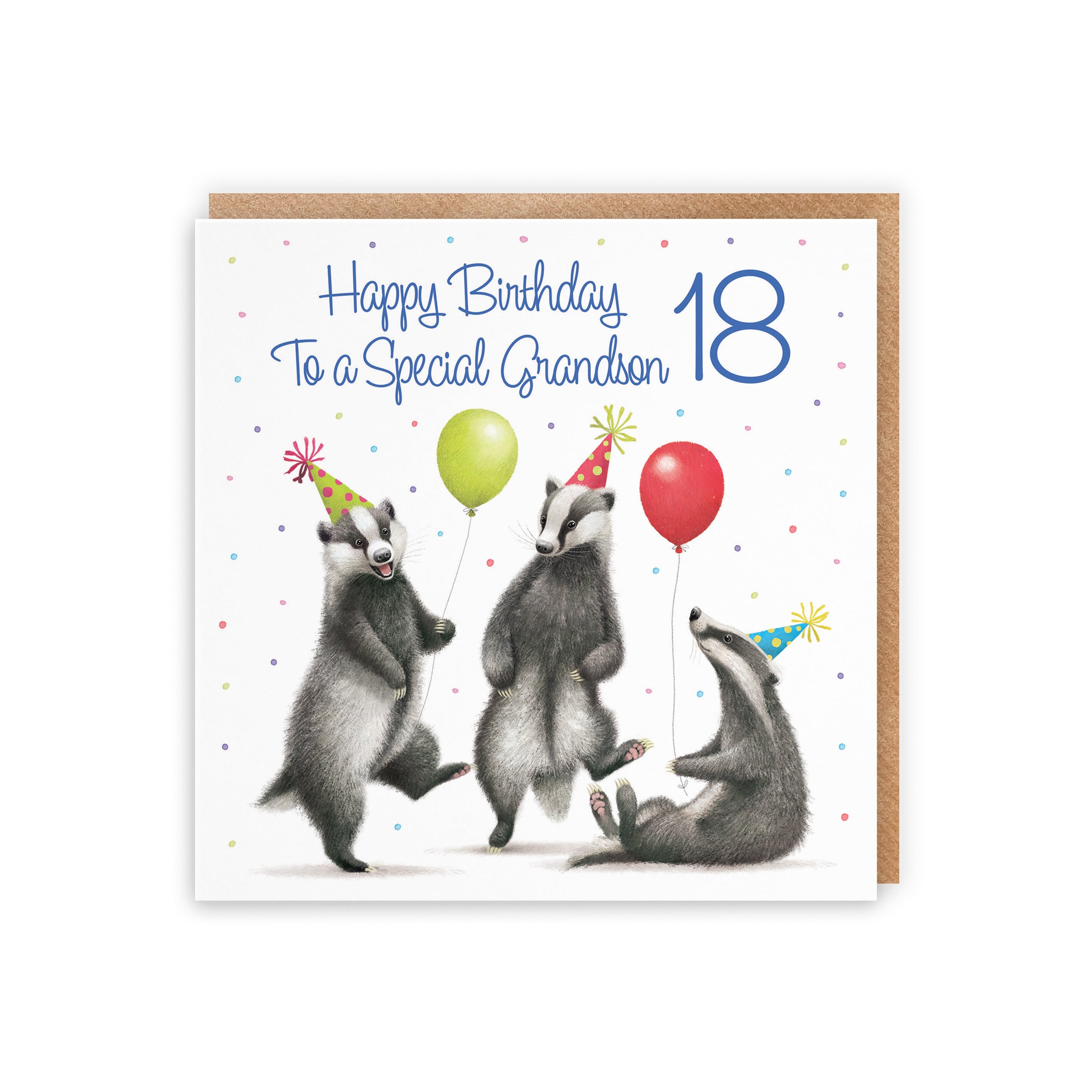 18th Grandson Badgers Birthday Card Milo's Gallery - Default Title (B0CRY2K24N)