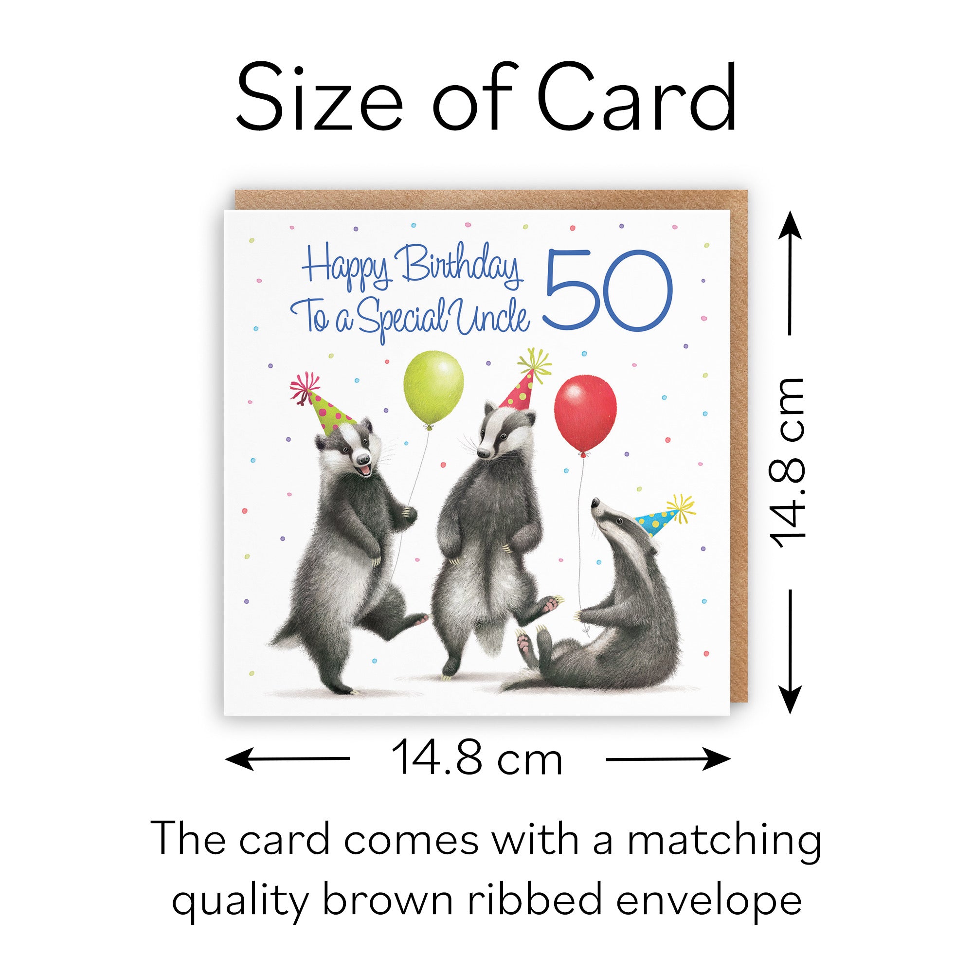 50th Uncle Badgers Birthday Card Milo's Gallery - Default Title (B0CRY2R9ZR)