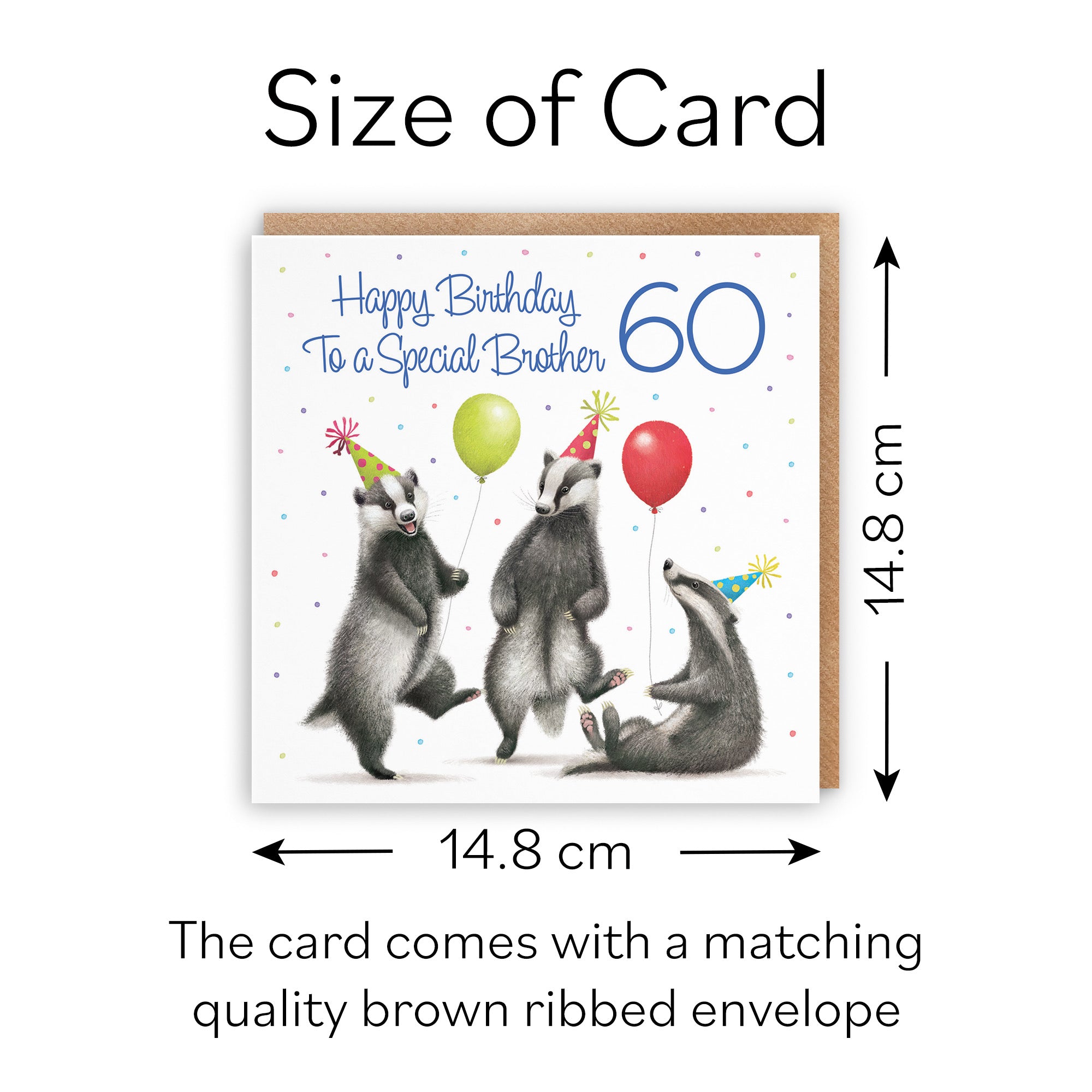 60th Brother Badgers Birthday Card Milo's Gallery - Default Title (B0CRY3ZSXX)