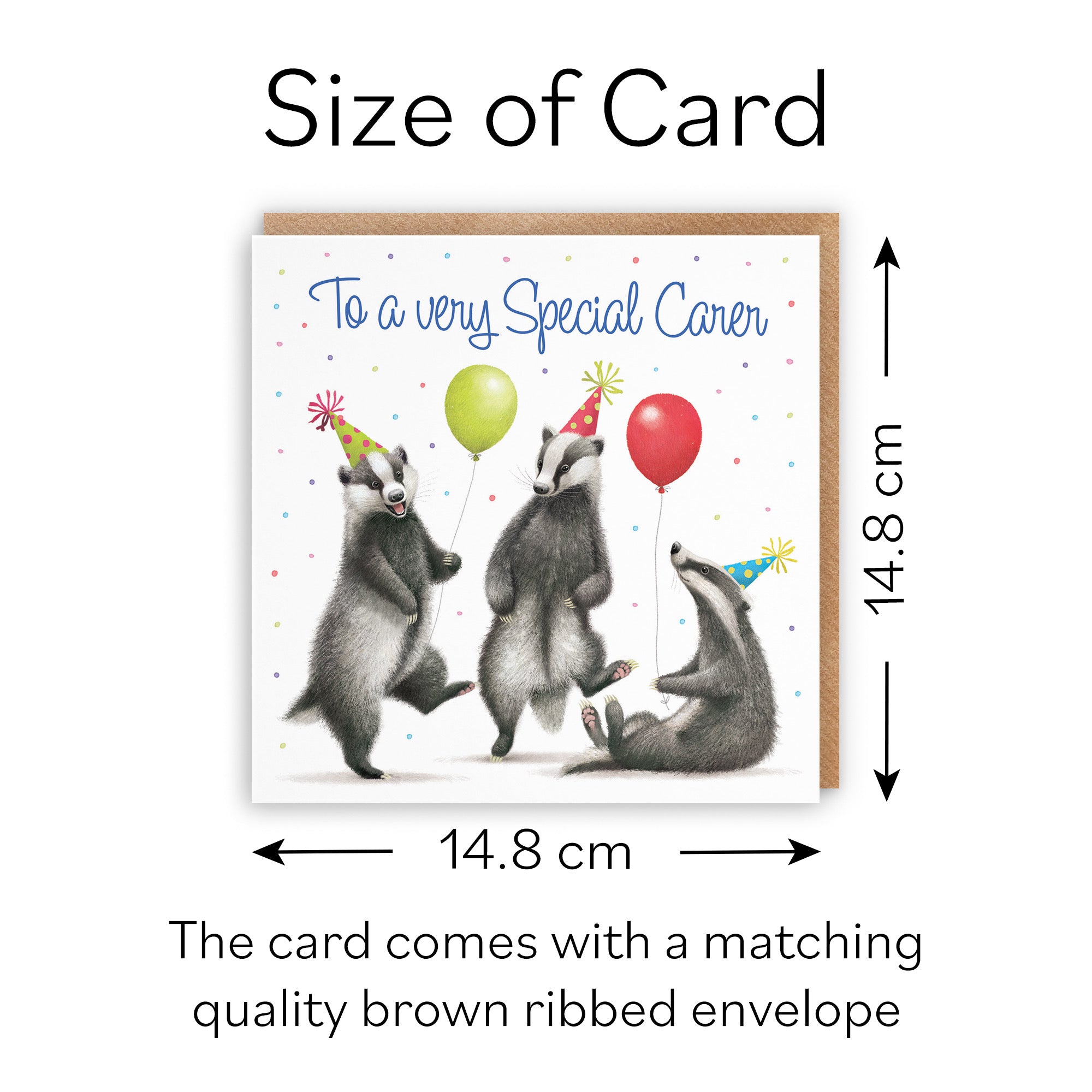 Carer Badgers Birthday Card Milo's Gallery - Default Title (B0CRY5RTN9)