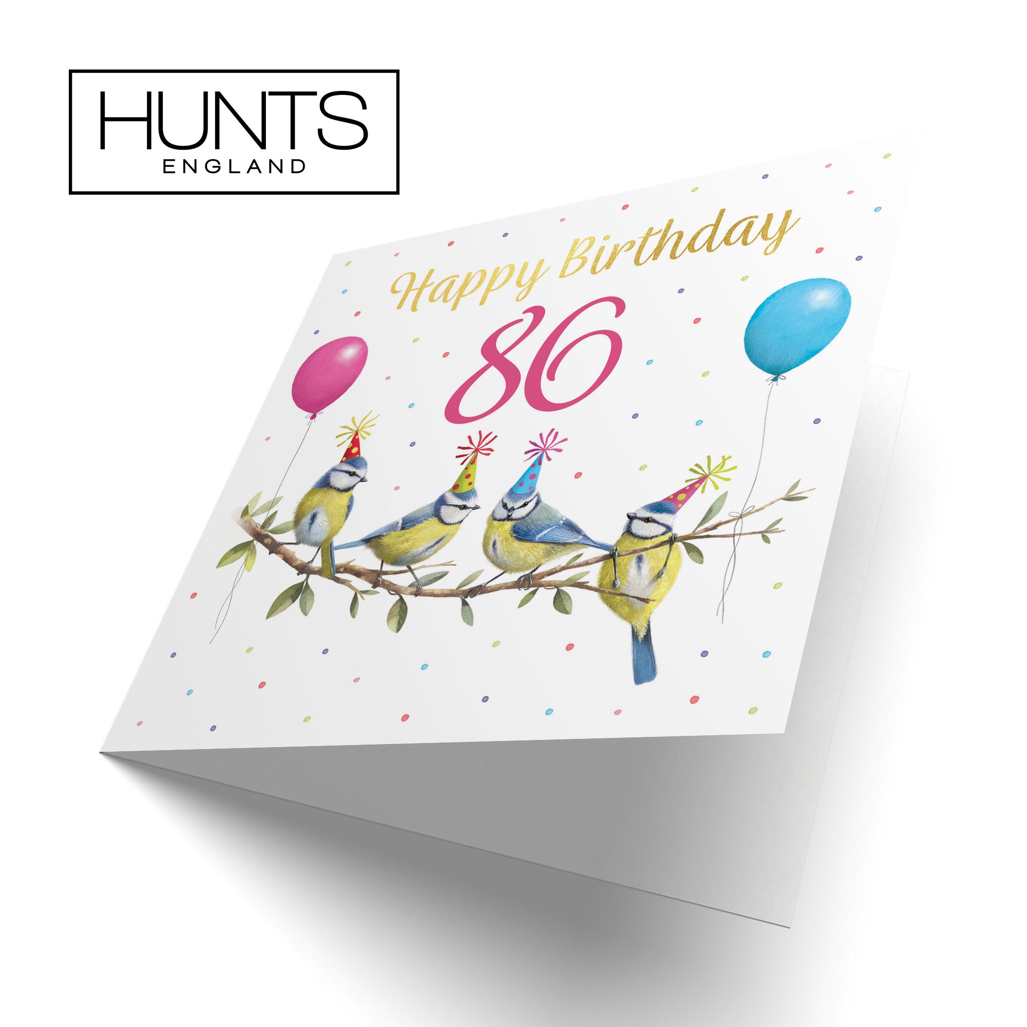 Blue Tits 86th Birthday Card Gold Foil Milo's Gallery - Default Title (B0CV8N1PF2)