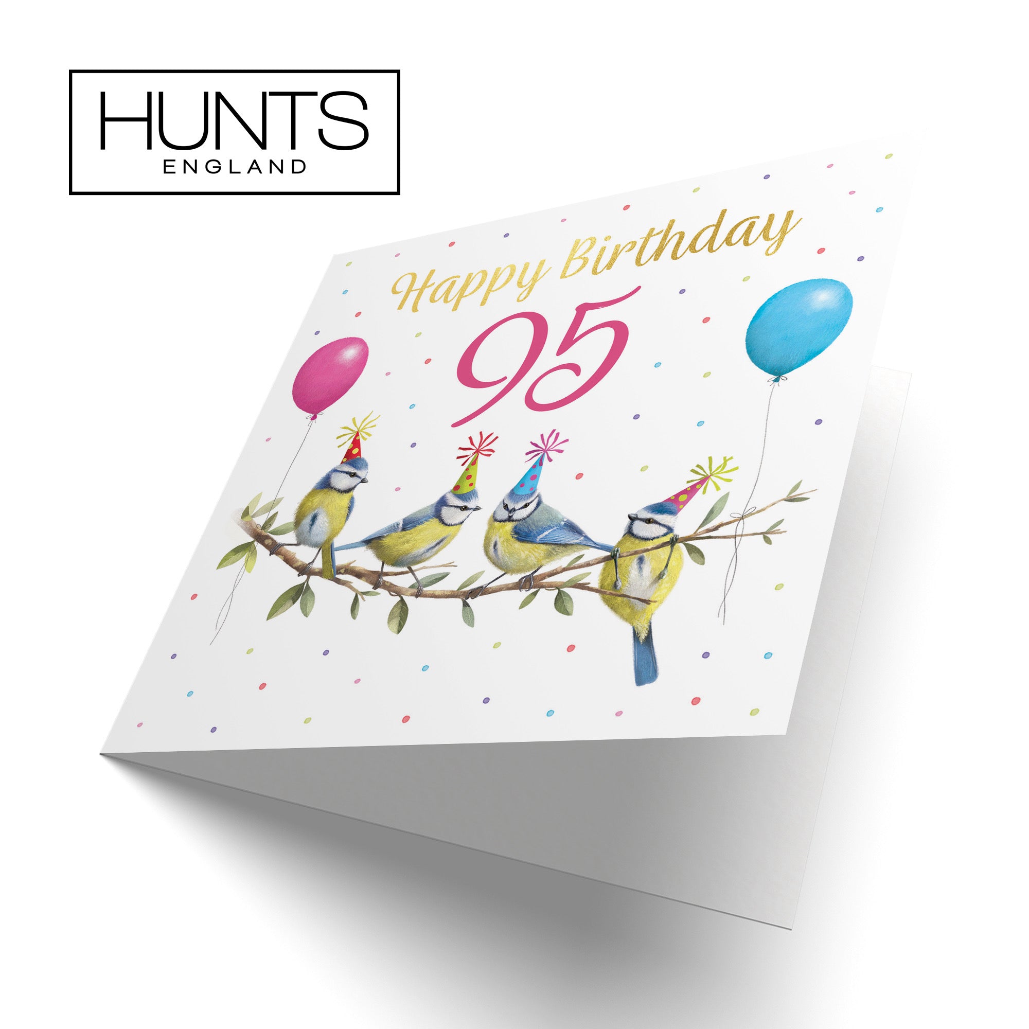 Blue Tits 95th Birthday Card Gold Foil Milo's Gallery - Default Title (B0CV98QZCW)